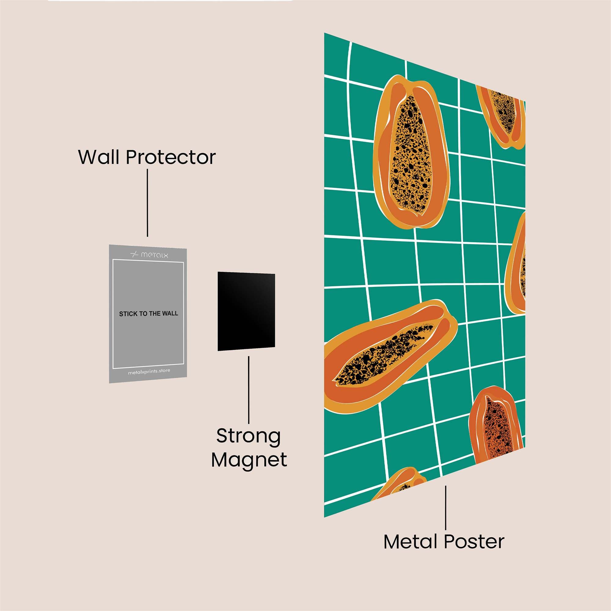 Papaya Playful Safe Wall Magnetic / M