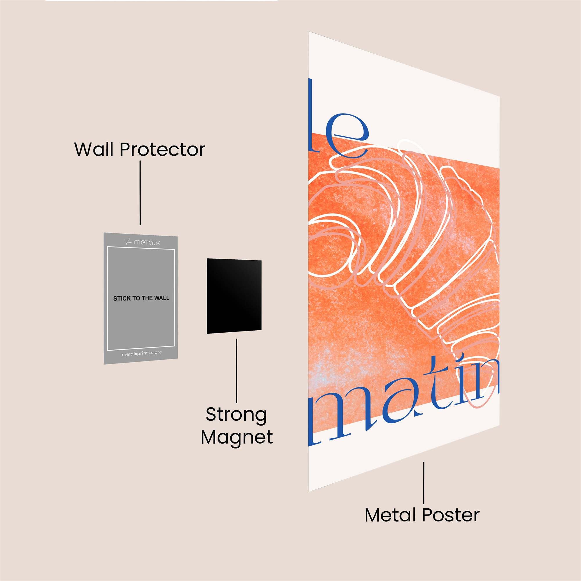 Croissant Delight Safe Wall Magnetic / M