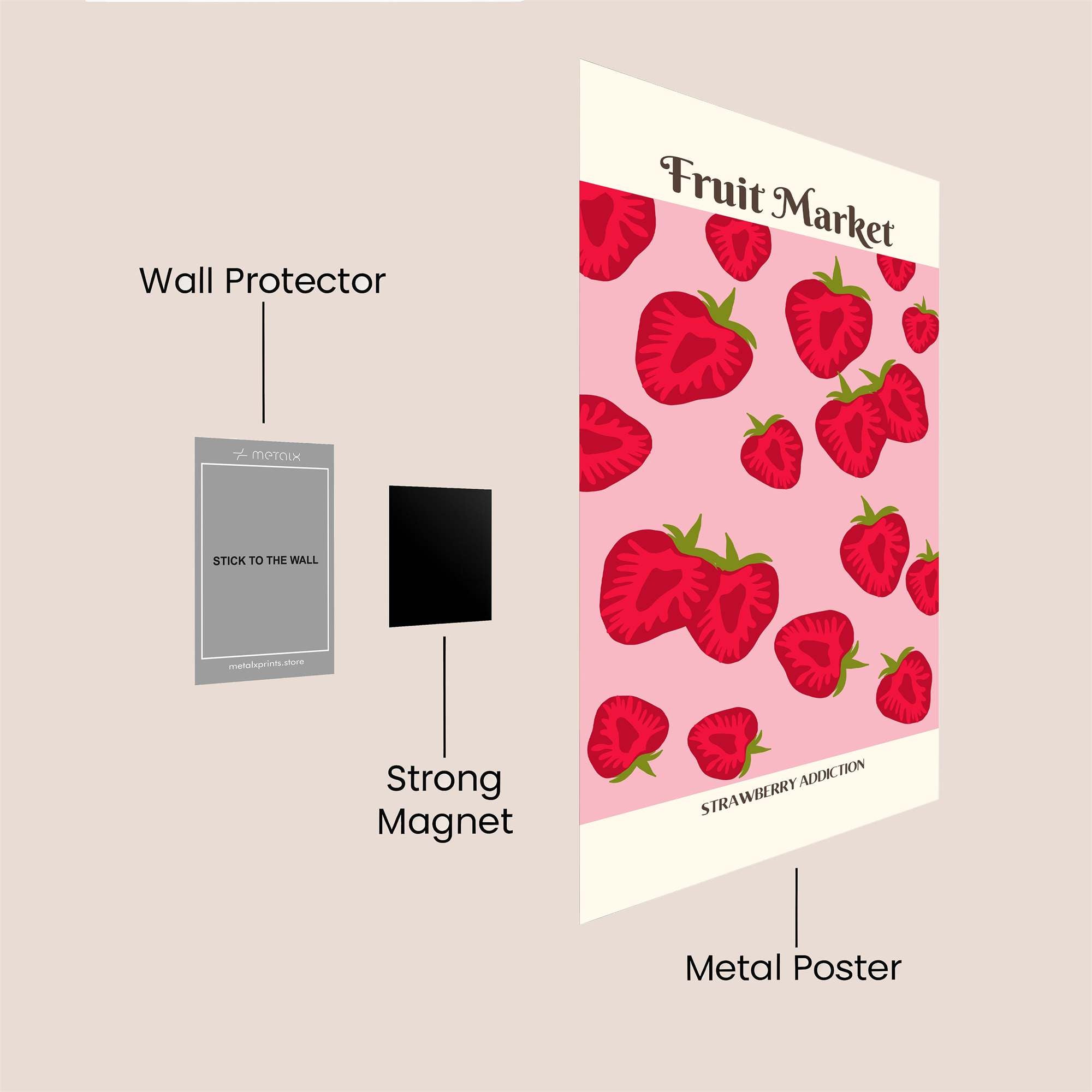 Strawberry Bliss Safe Wall Magnetic / M