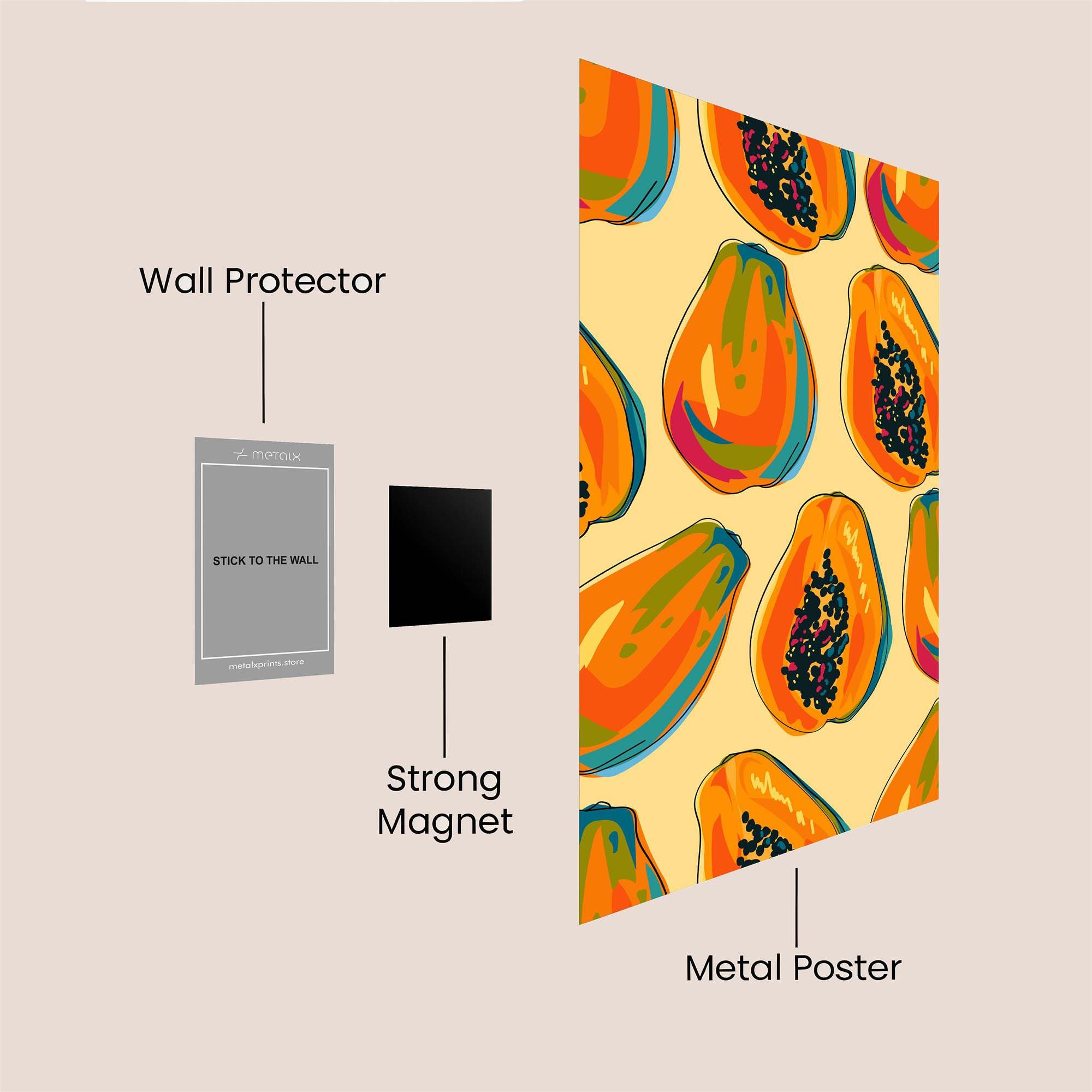 Papaya Parade Safe Wall Magnetic / M