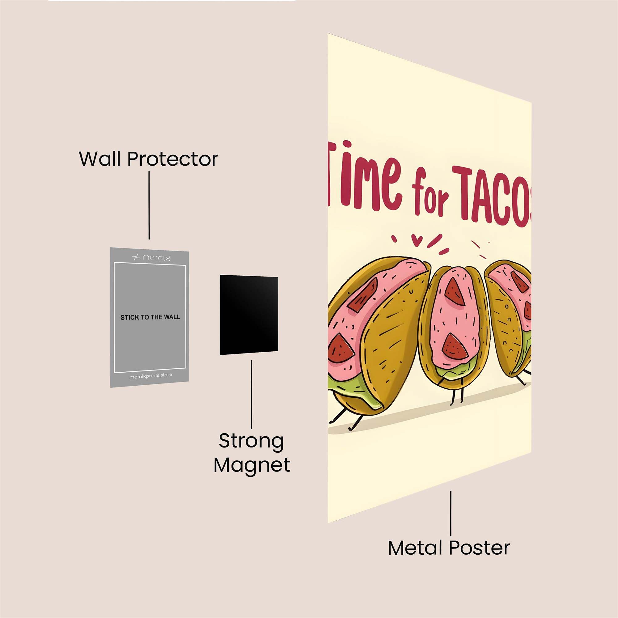 Tacos Fiesta Safe Wall Magnetic / M