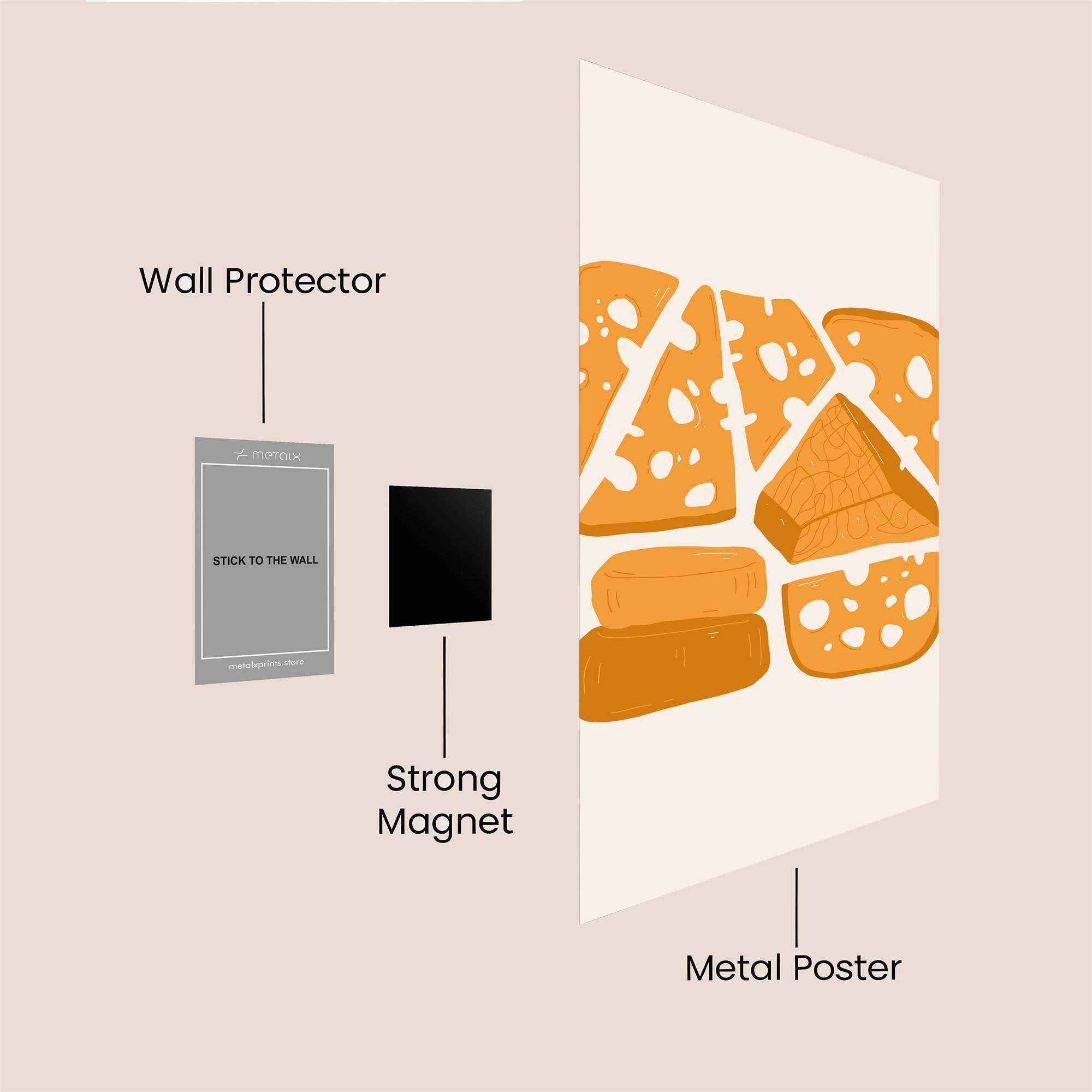 Cheese Harmony Safe Wall Magnetic / M