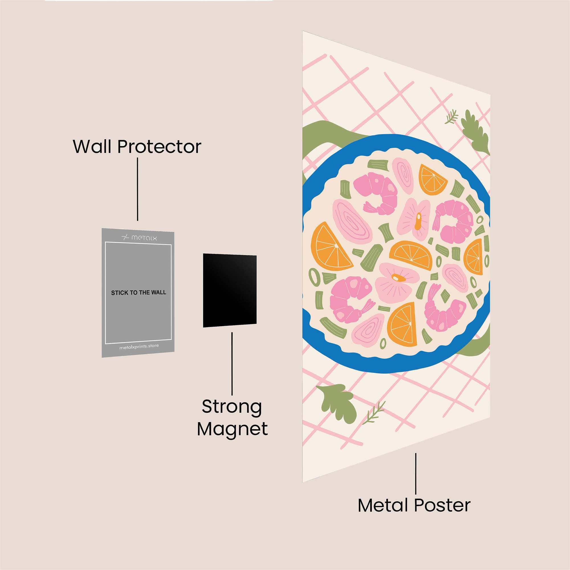 Shrimp Fiesta Safe Wall Magnetic / M