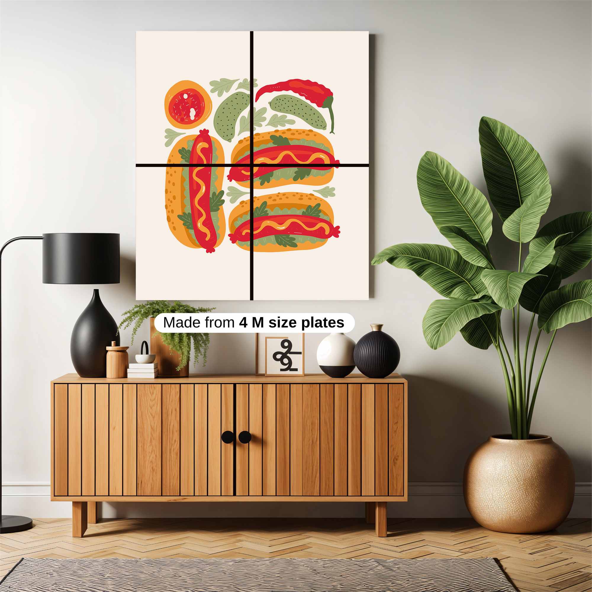 Hotdog Fiesta Safe Wall Magnetic / M
