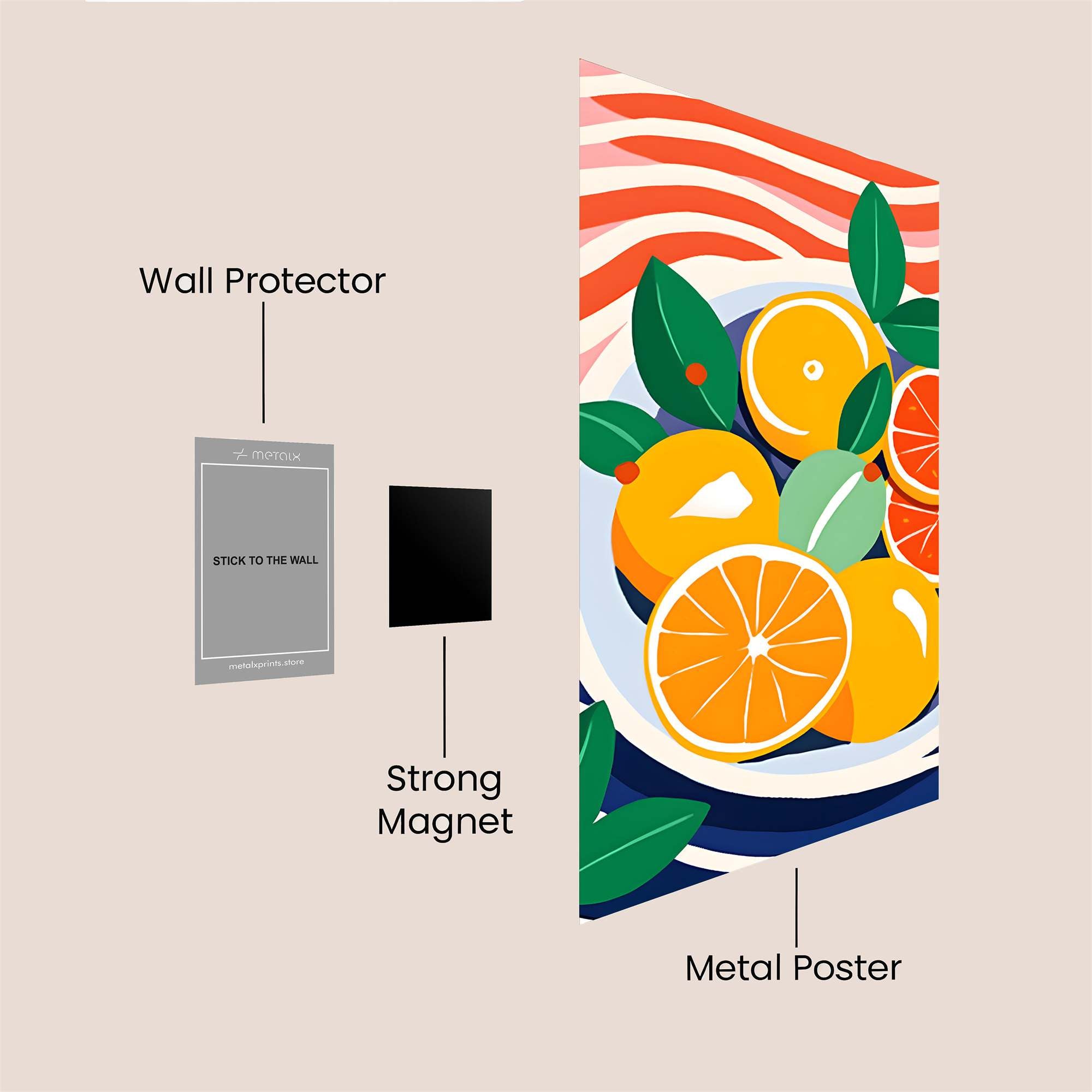 Oranges Vibrant Safe Wall Magnetic / M