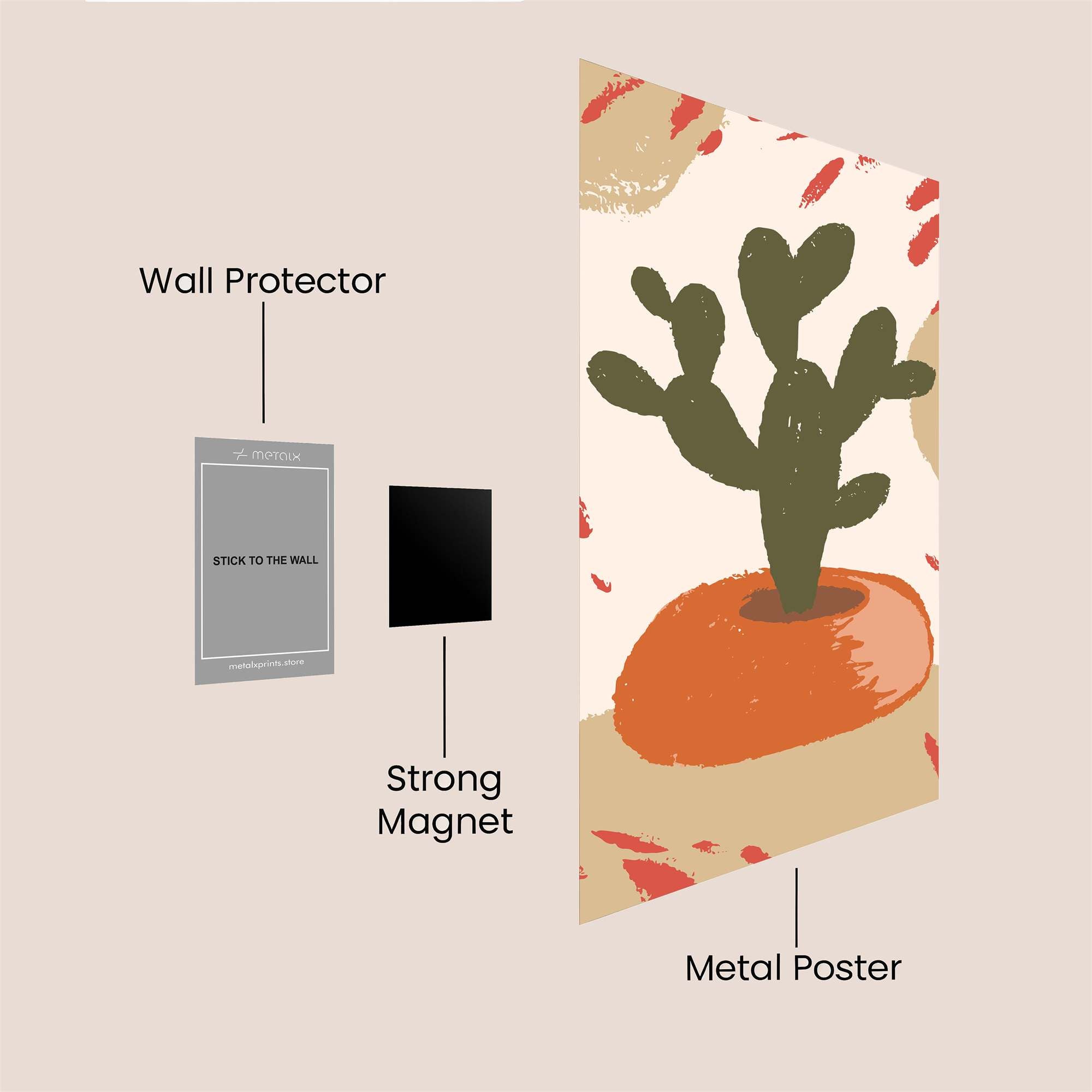 Cactus Cheer Safe Wall Magnetic / M
