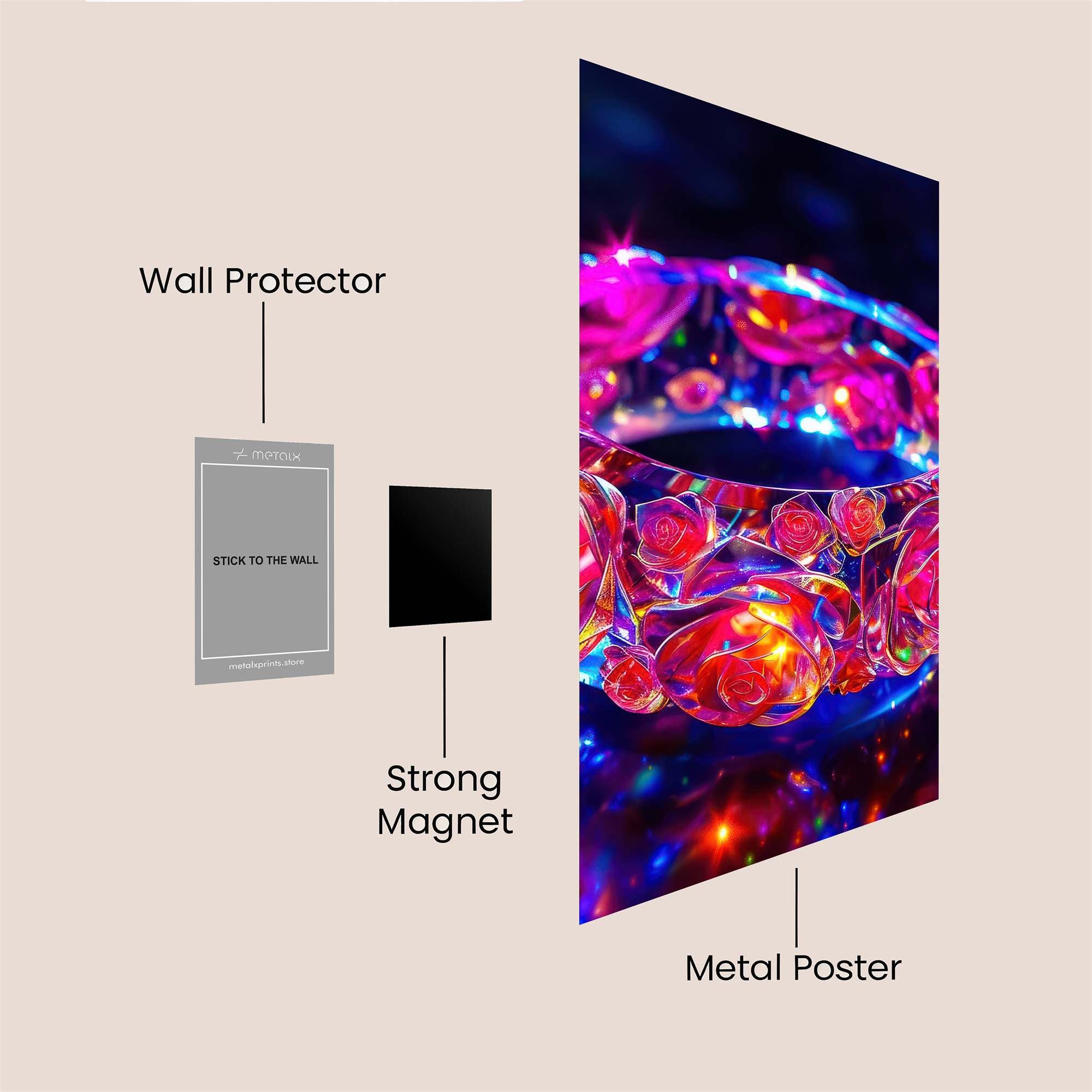Rose Radiance Safe Wall Magnetic / M