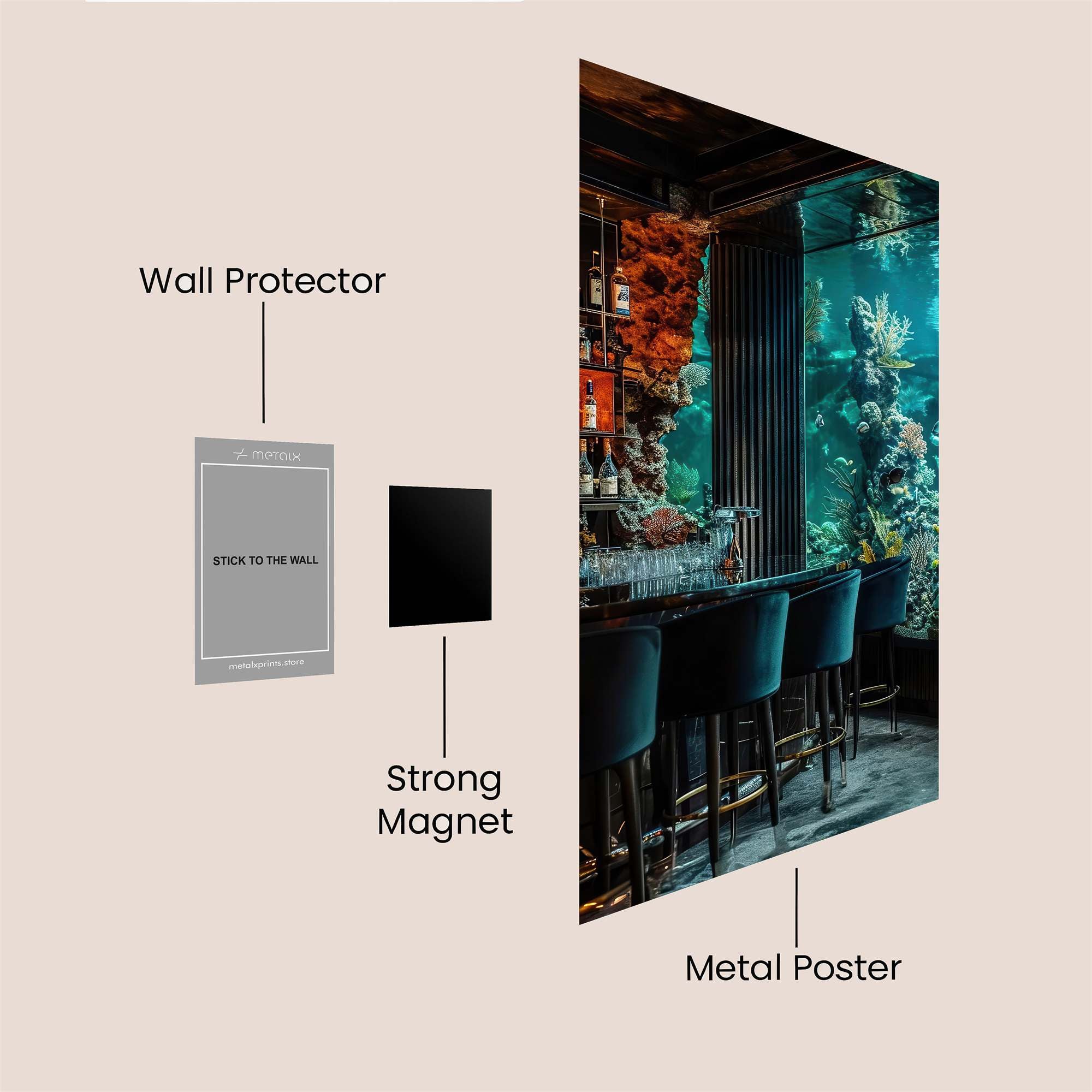 Aquatic Elegance Safe Wall Magnetic / M