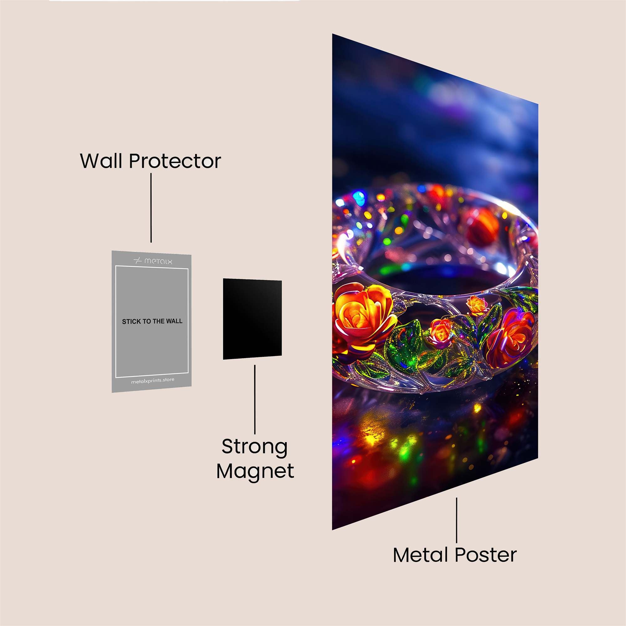 Floral Radiance Safe Wall Magnetic / M