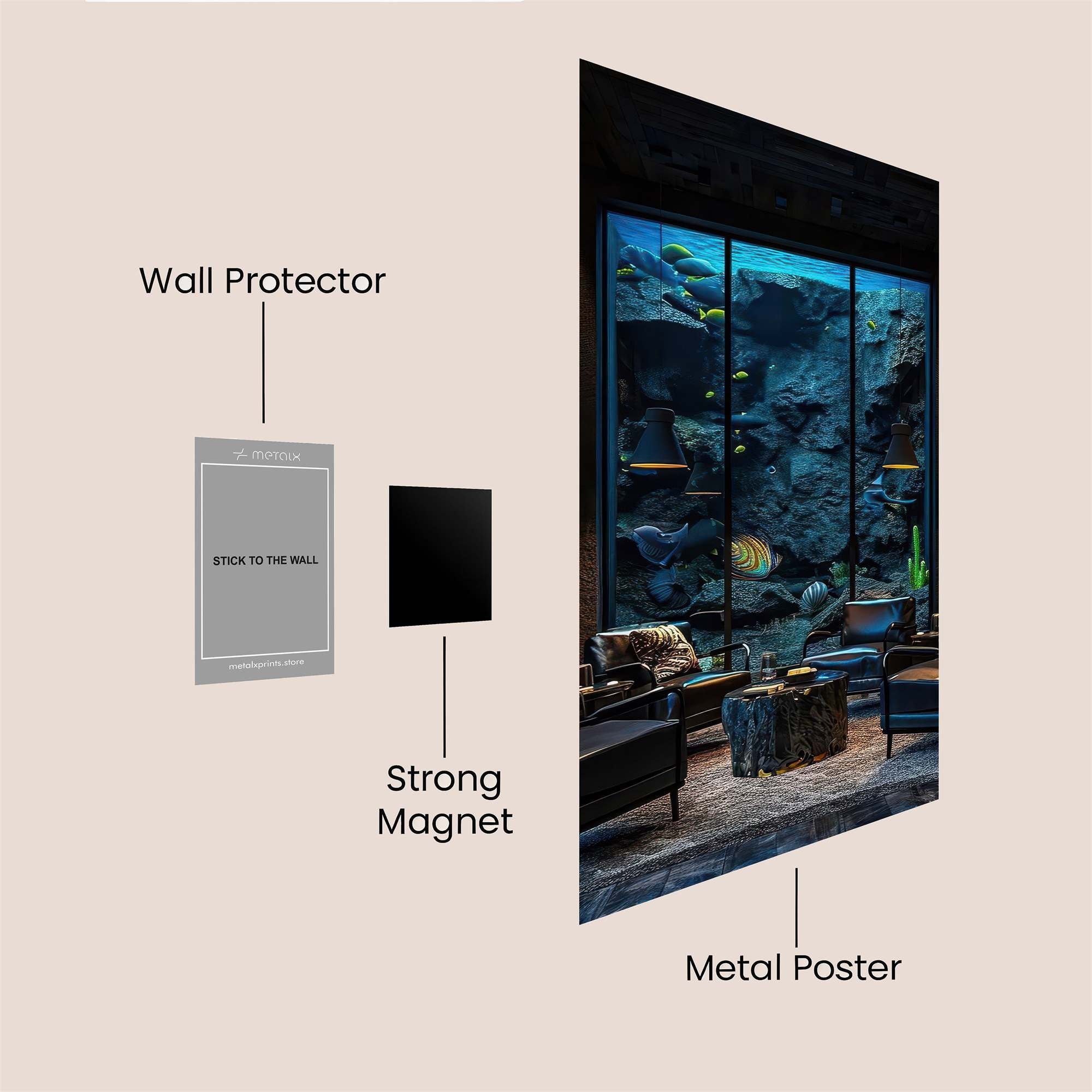 Aquatic Tranquility Safe Wall Magnetic / M