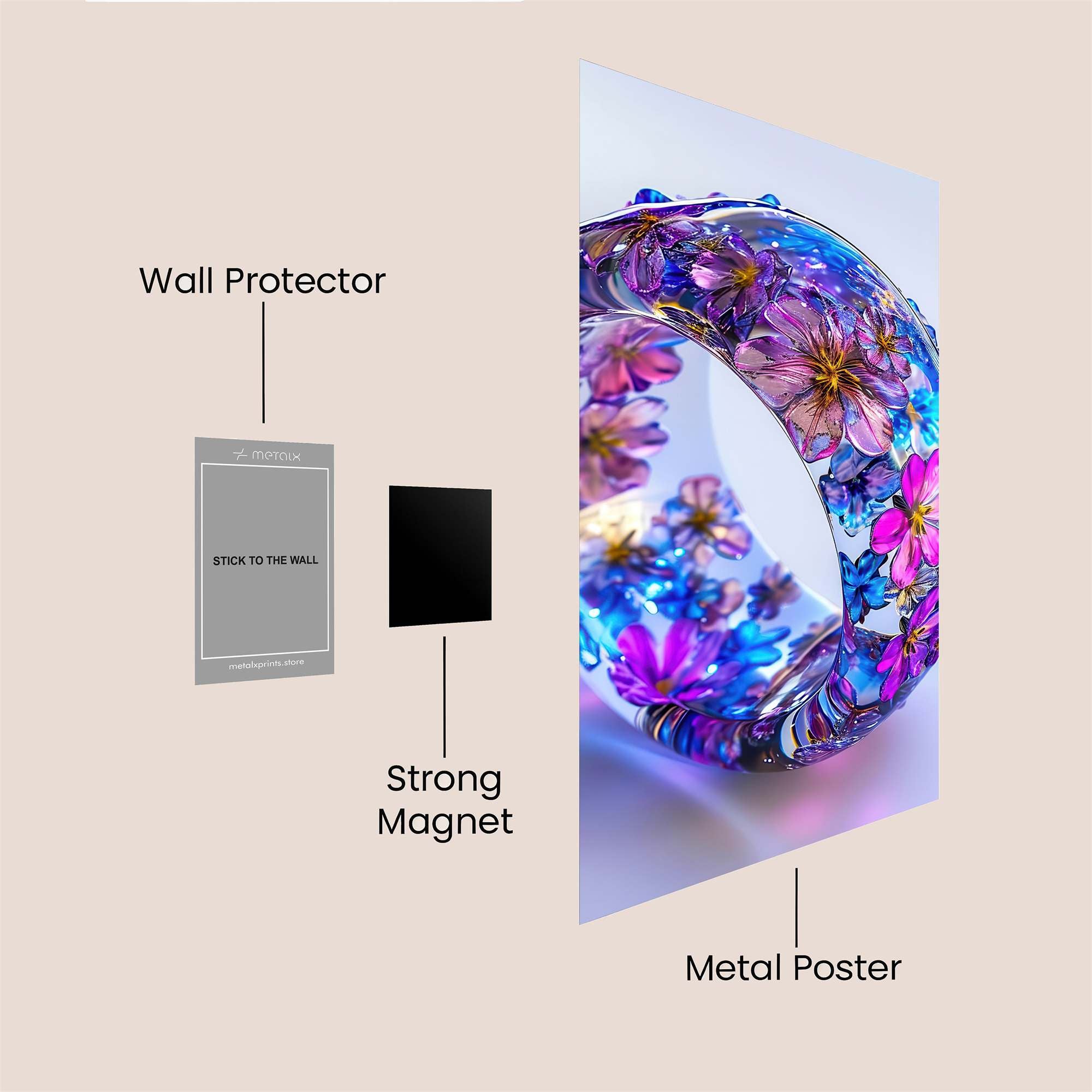 Floral Radiance Safe Wall Magnetic / M