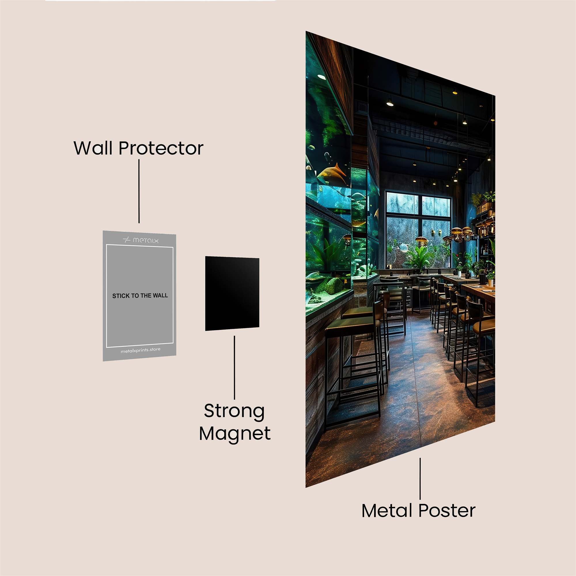 Aquarium Ambiance Safe Wall Magnetic / M