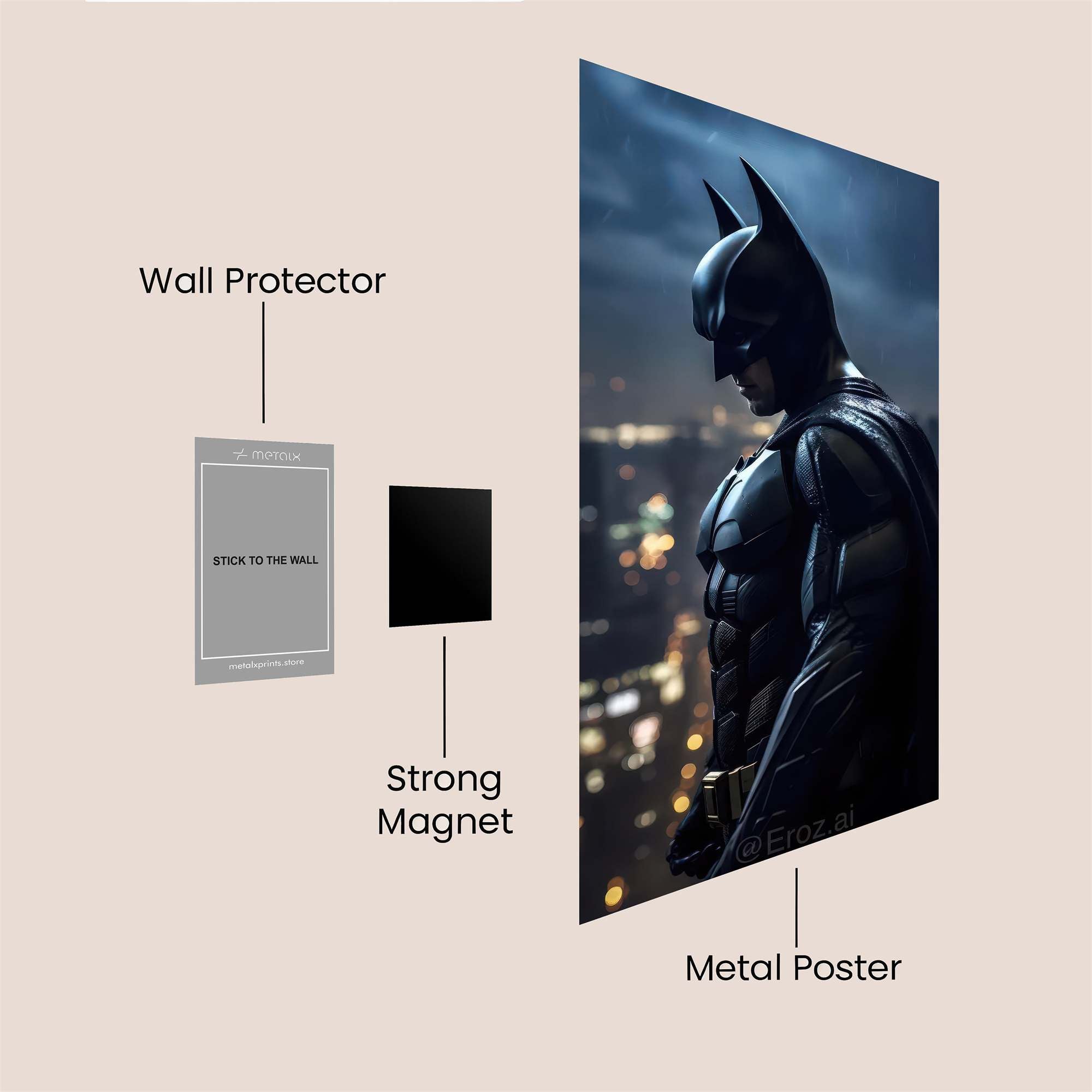Batman Brooding Safe Wall Magnetic / M