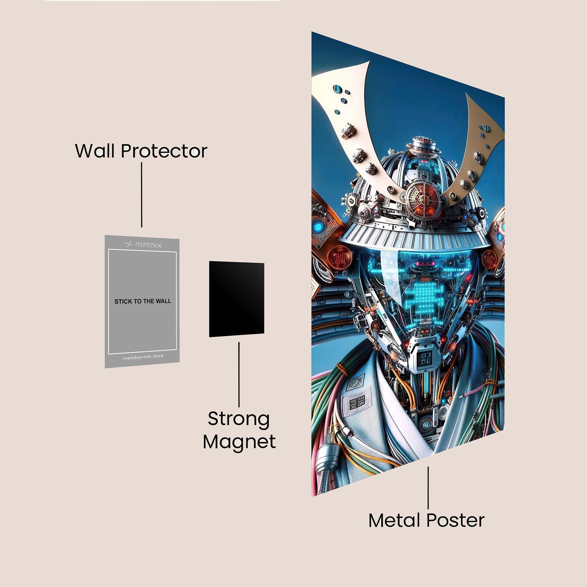 Samurai Futuristic Safe Wall Magnetic / M