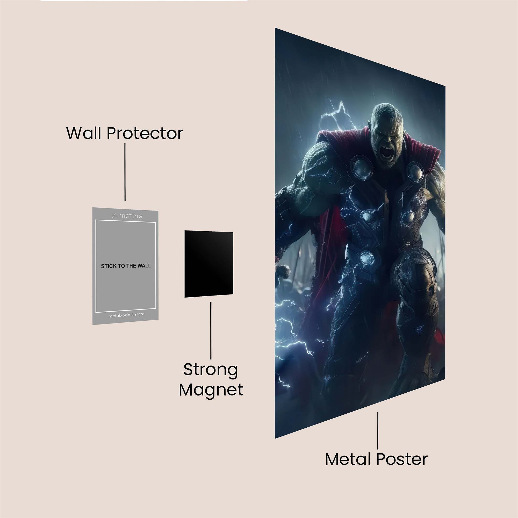 Hulk Thor Safe Wall Magnetic / M