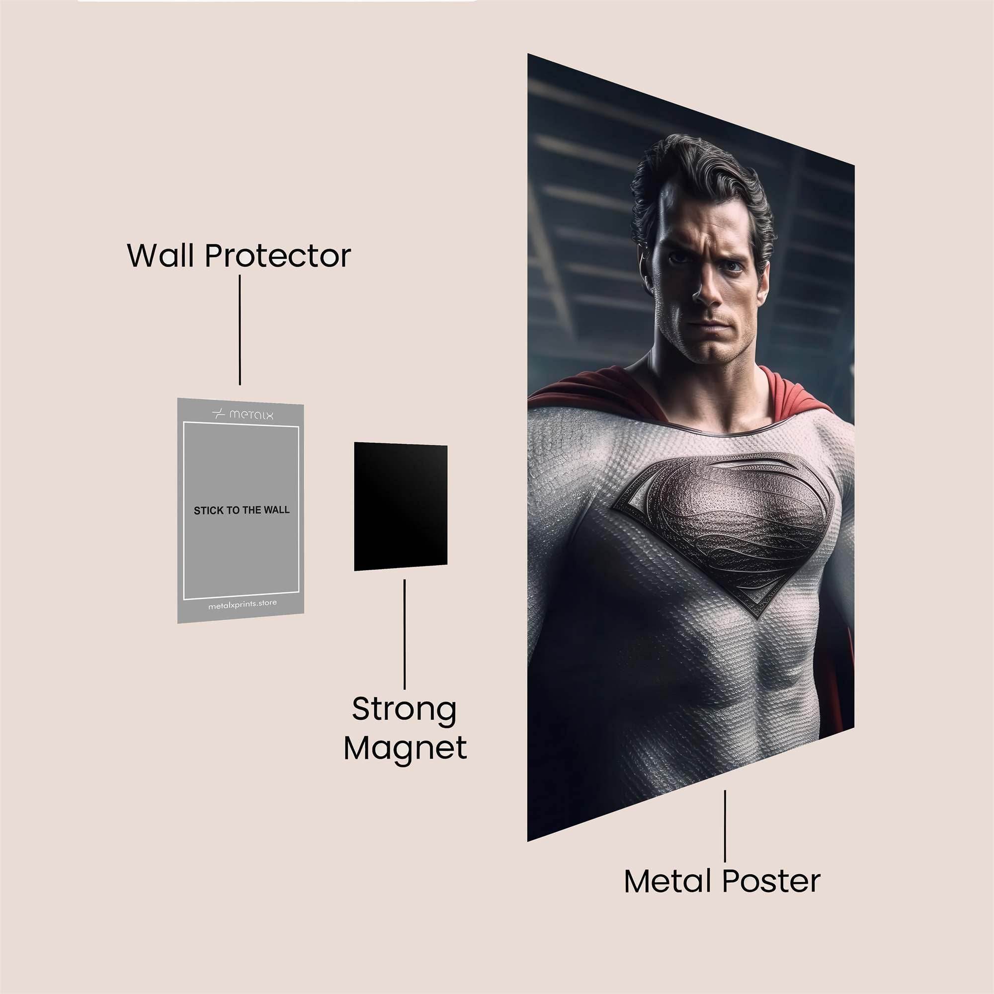Superman Brooding Safe Wall Magnetic / M