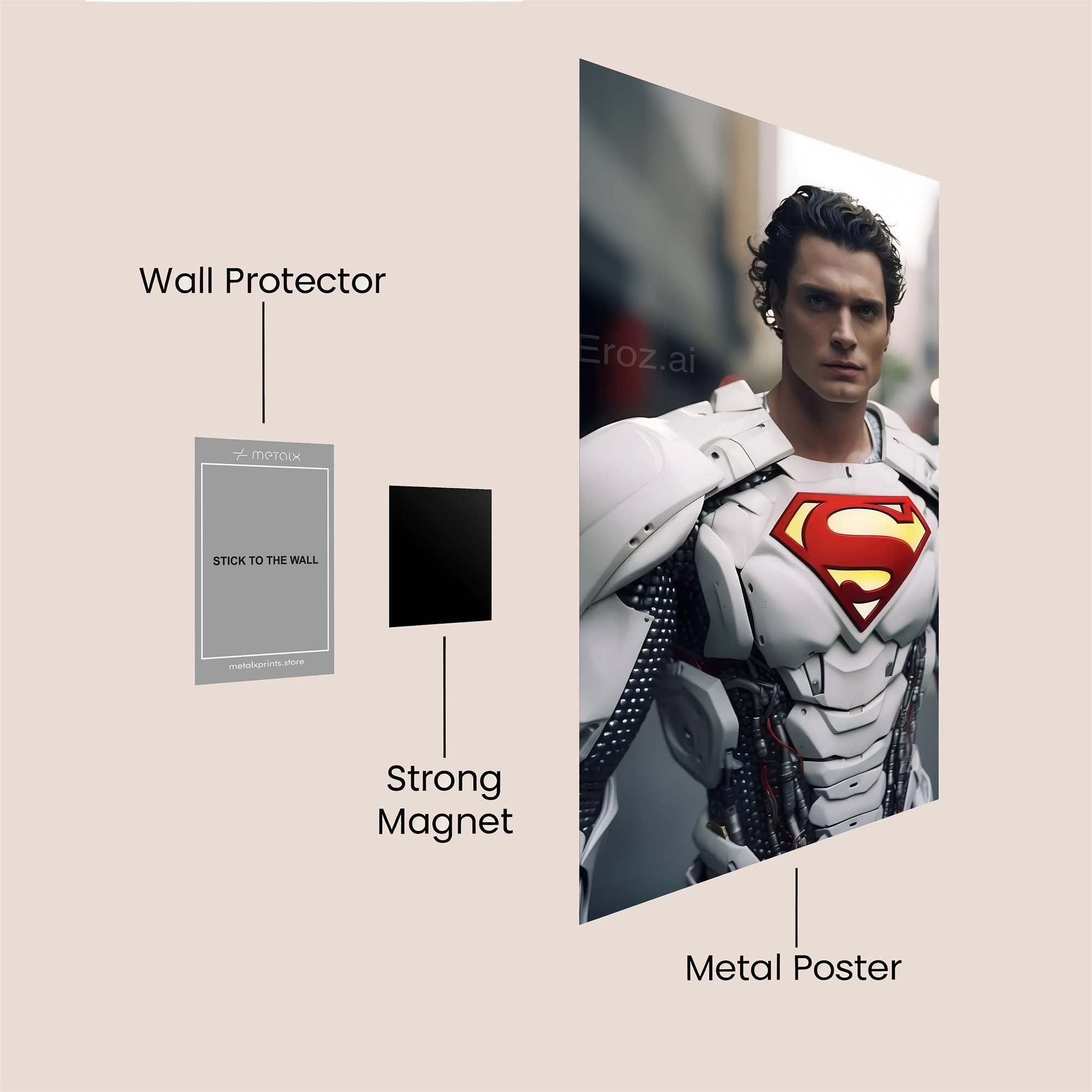Superman Resilient Safe Wall Magnetic / M
