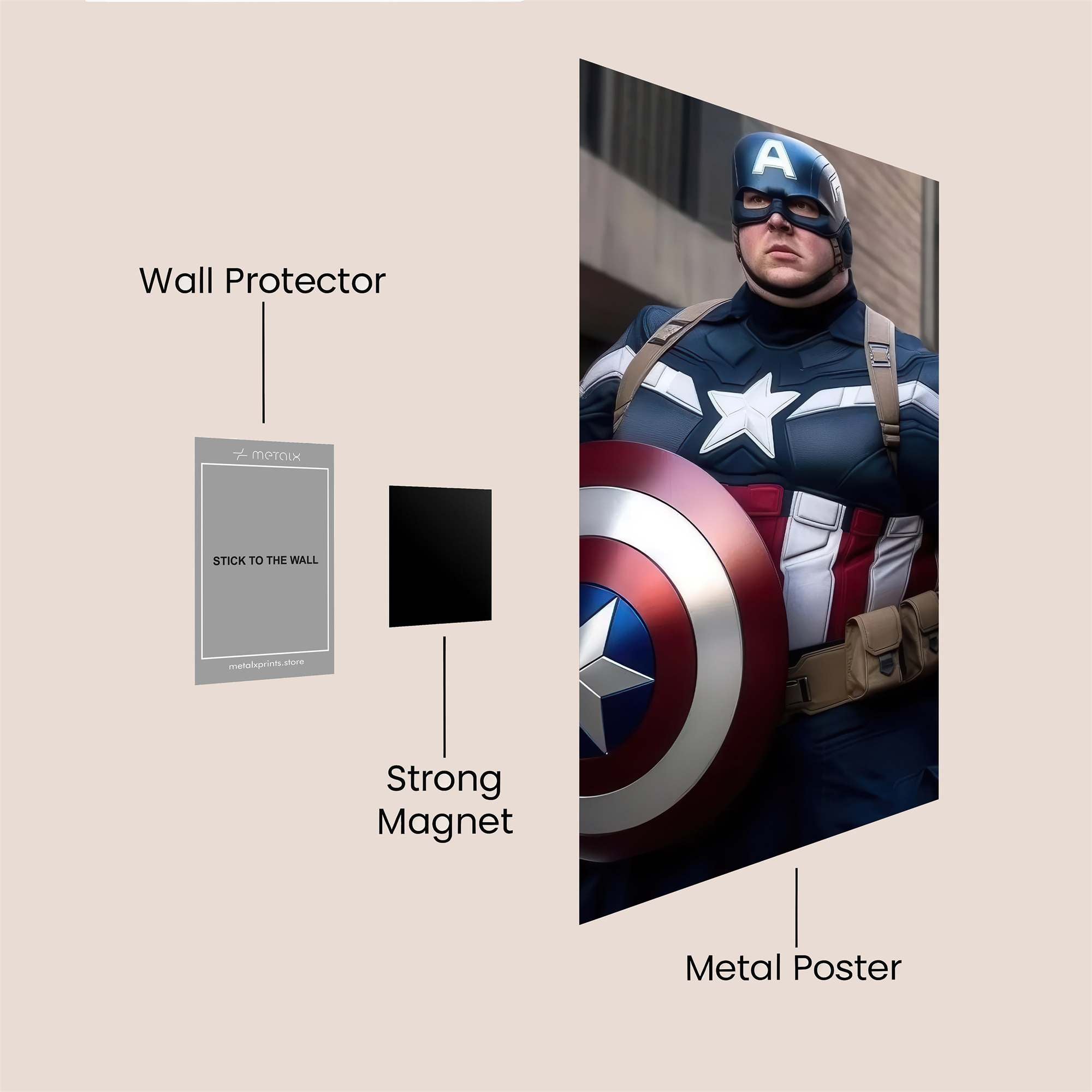 Captain Quirky Safe Wall Magnetic / M