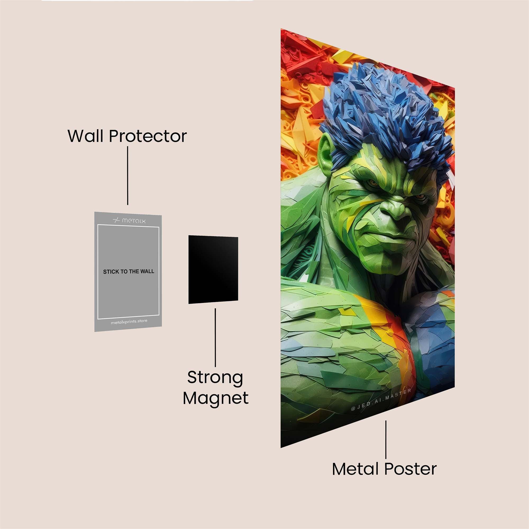 Hulk Mosaic Safe Wall Magnetic / M