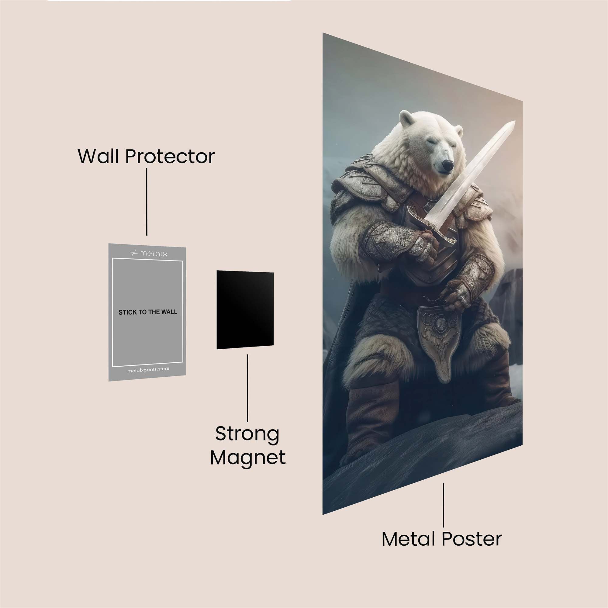 Bear Warrior Safe Wall Magnetic / M