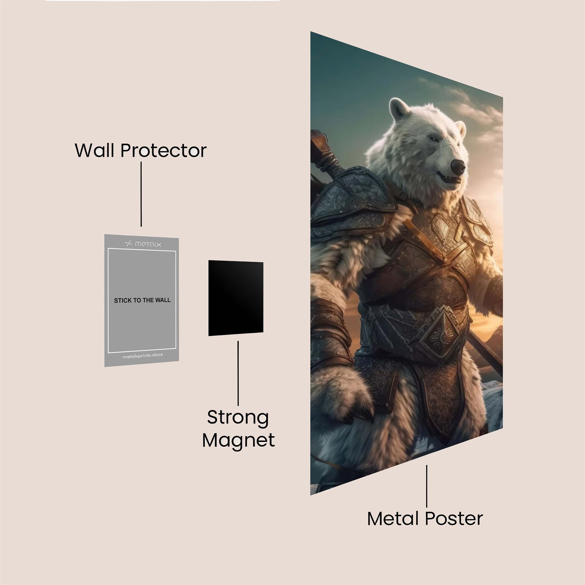 Bear Warrior Safe Wall Magnetic / M