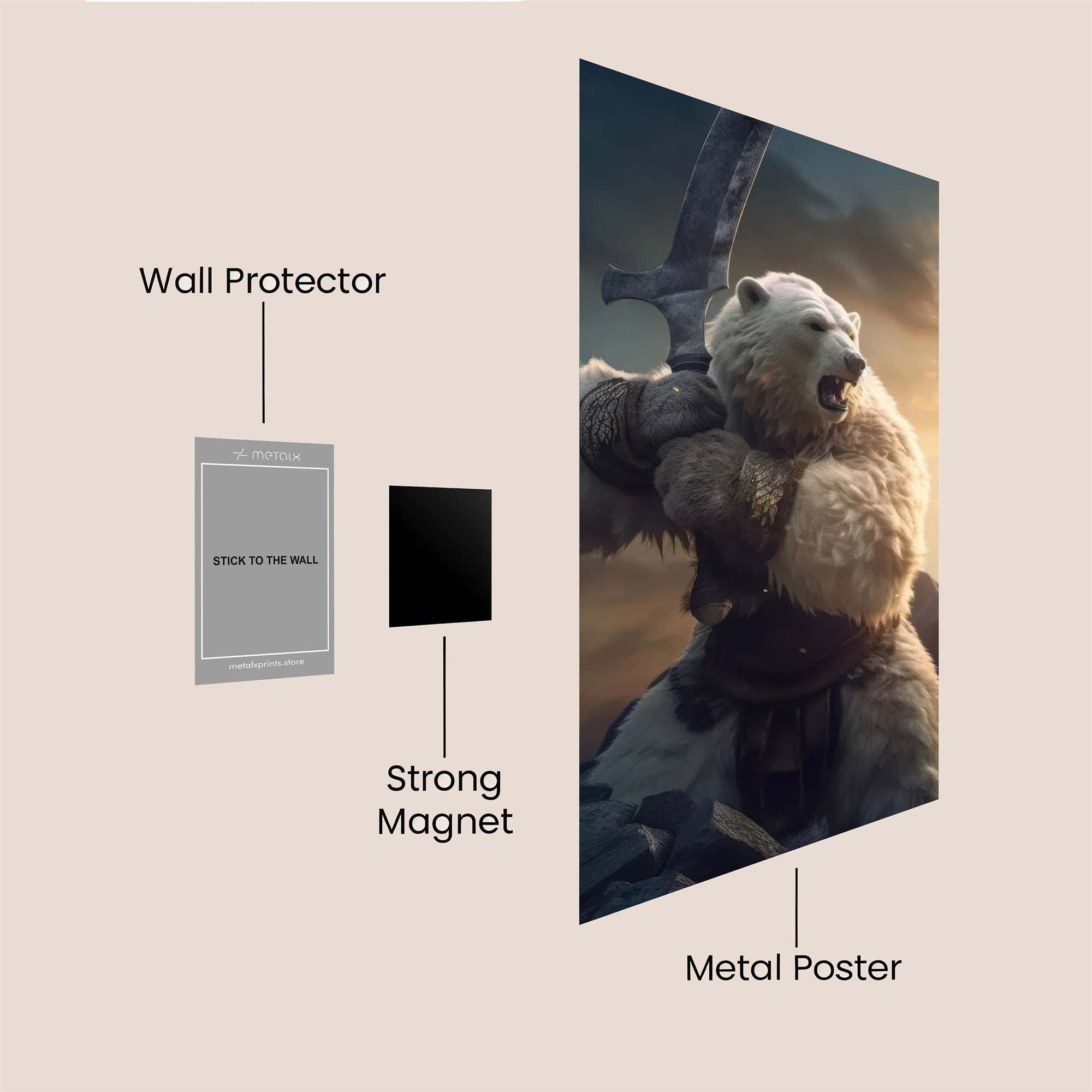 Bear Warrior Safe Wall Magnetic / M