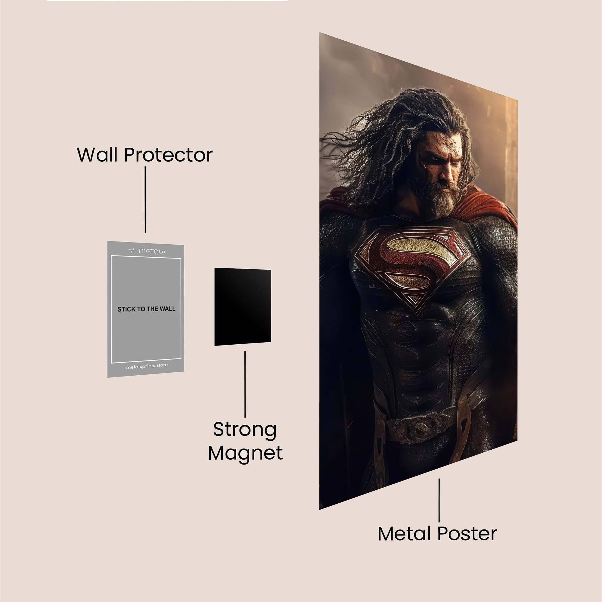 Superman Sombre Safe Wall Magnetic / M