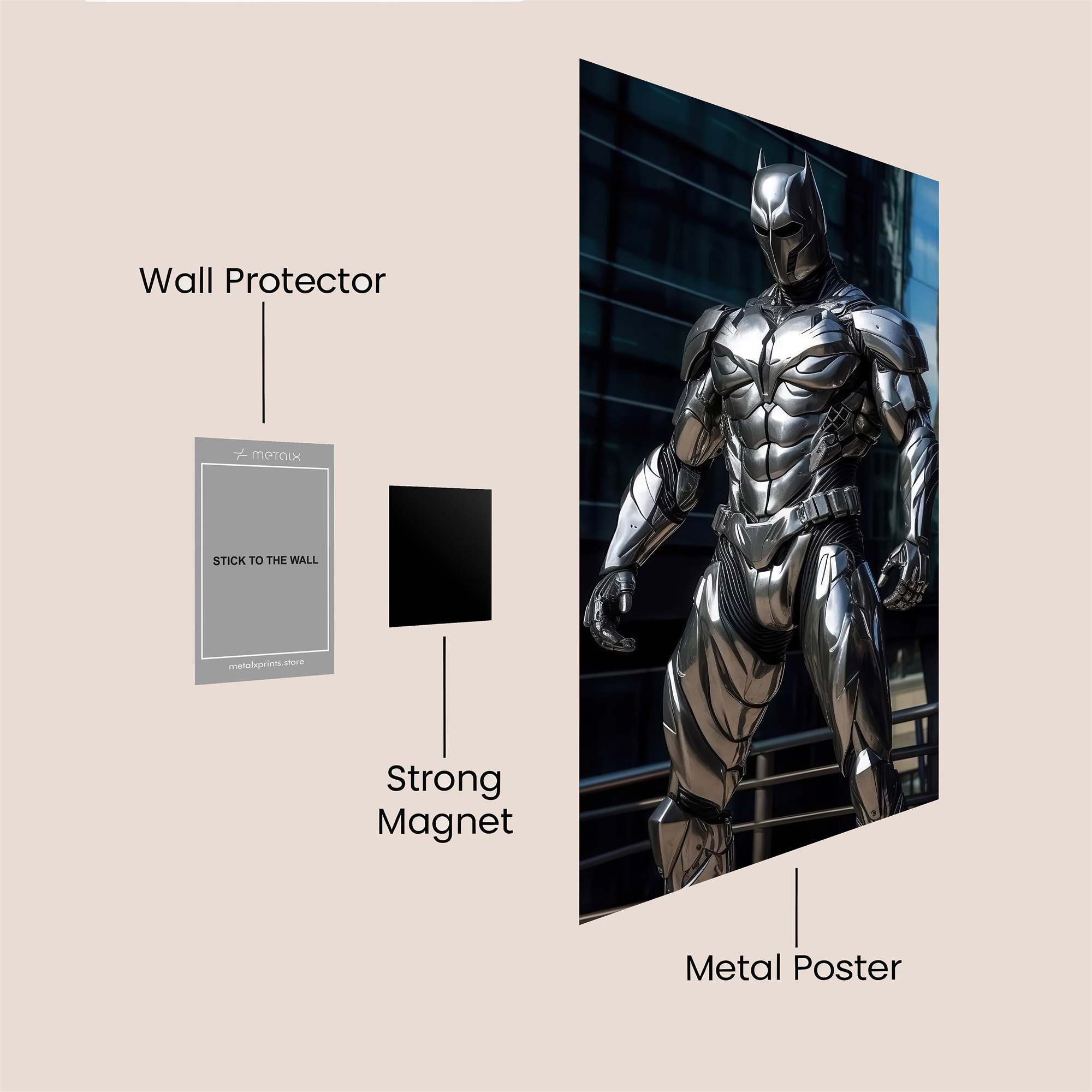 Batman Chrome Safe Wall Magnetic / M