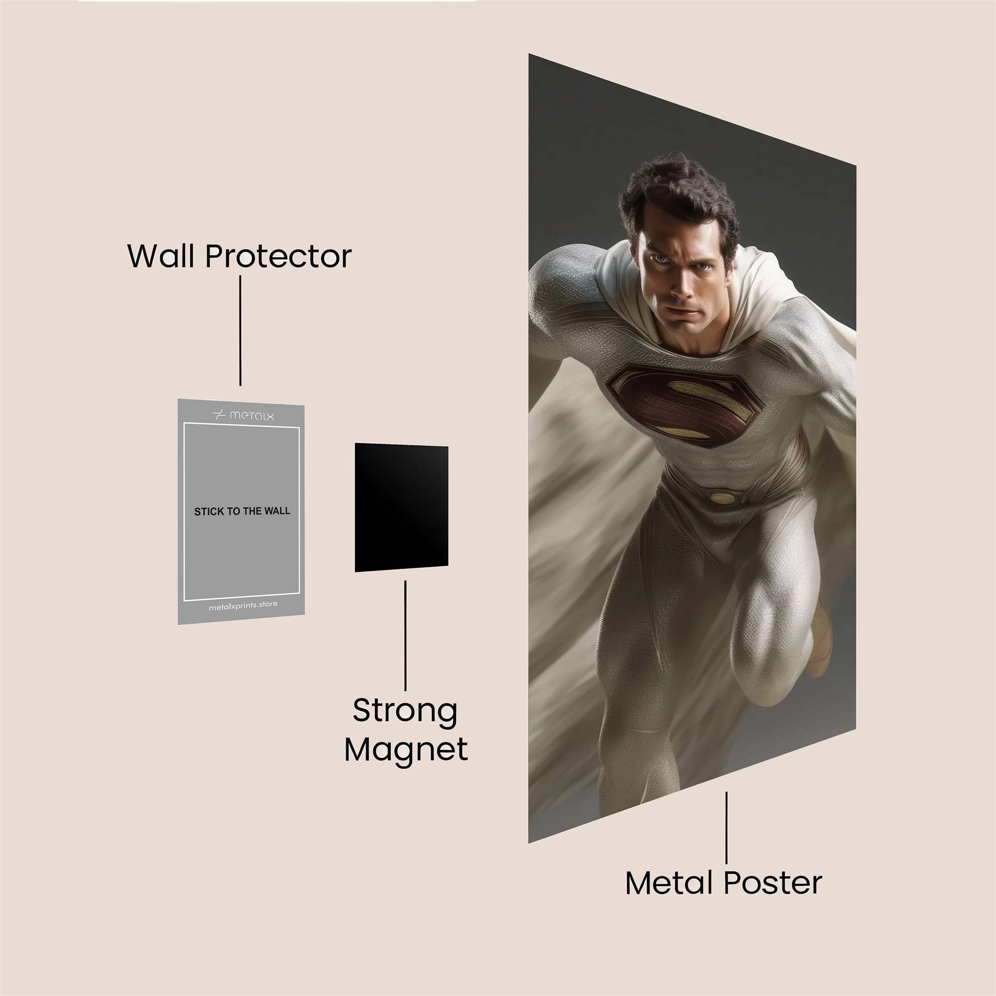 Superman Soaring Safe Wall Magnetic / M