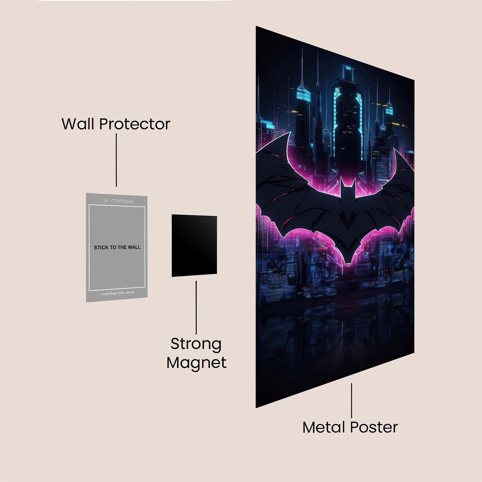 Batman Neon Safe Wall Magnetic / M