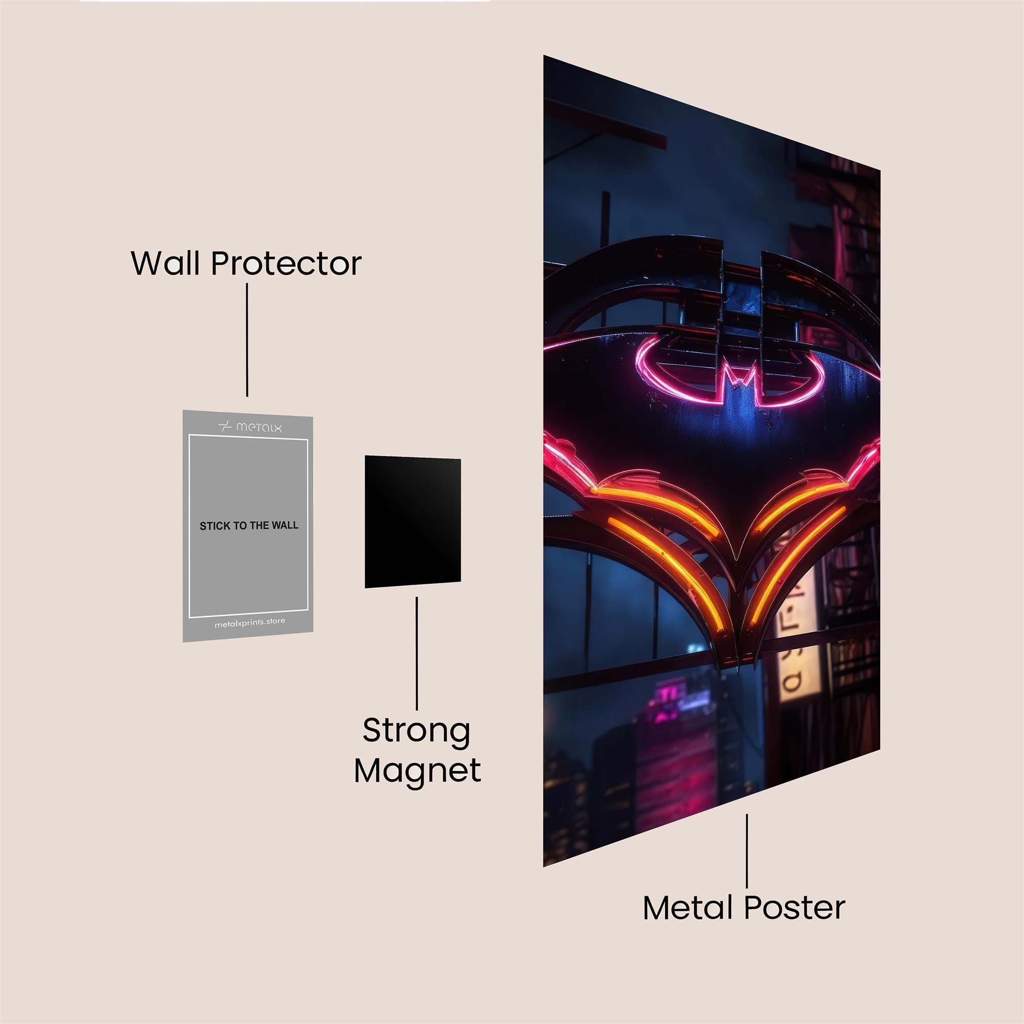 Batman Neon Safe Wall Magnetic / M