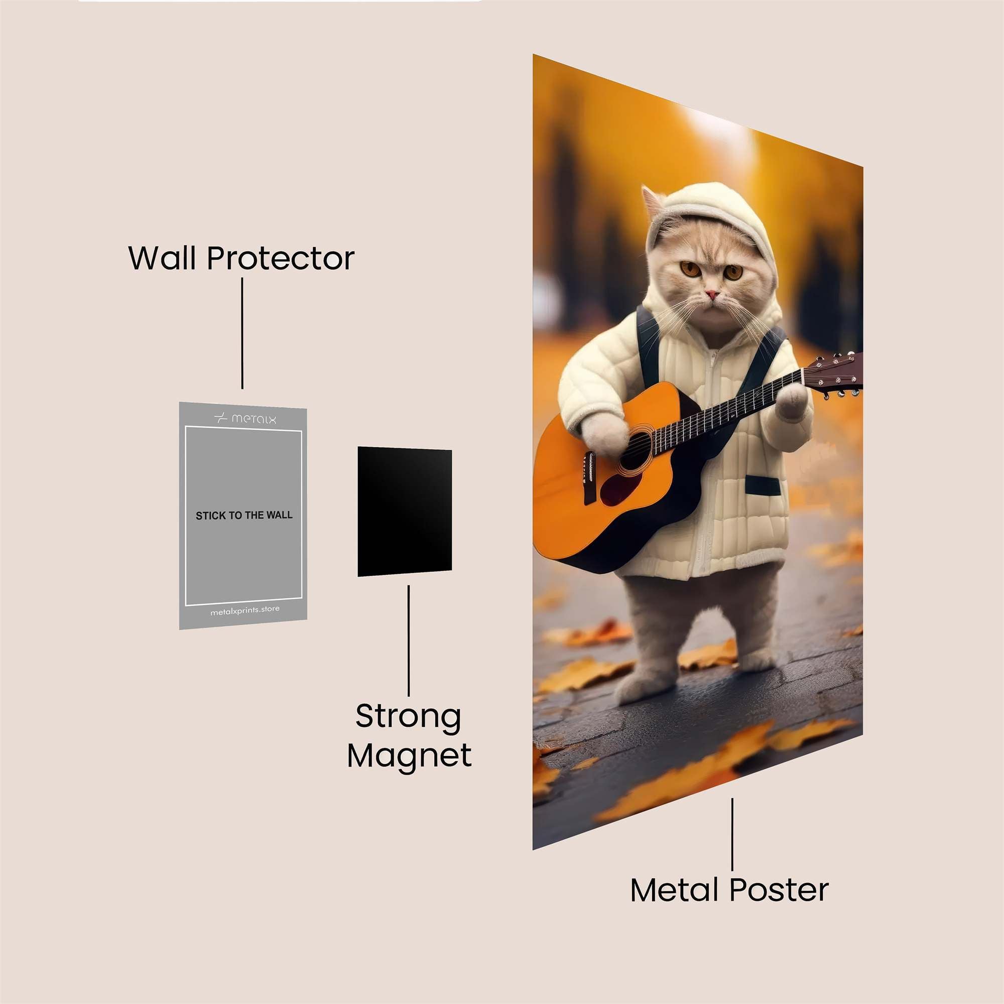 Cat Crooner Safe Wall Magnetic / M