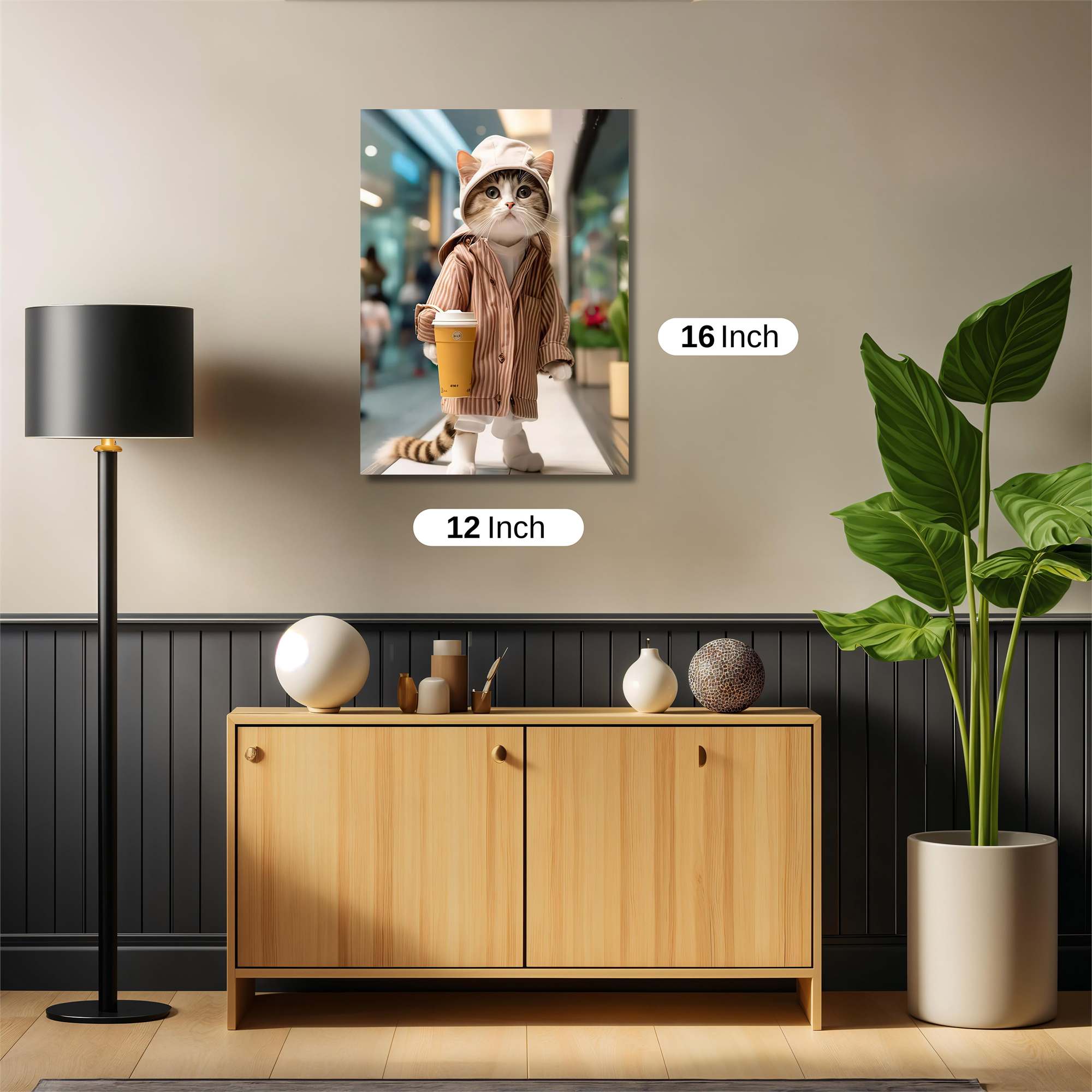 Cat Fashionista Safe Wall Magnetic / M