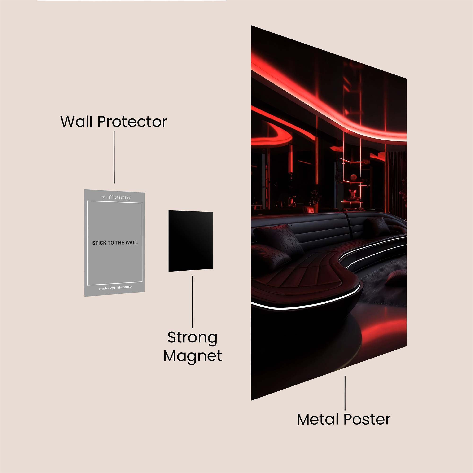 Neon Lounge Safe Wall Magnetic / M