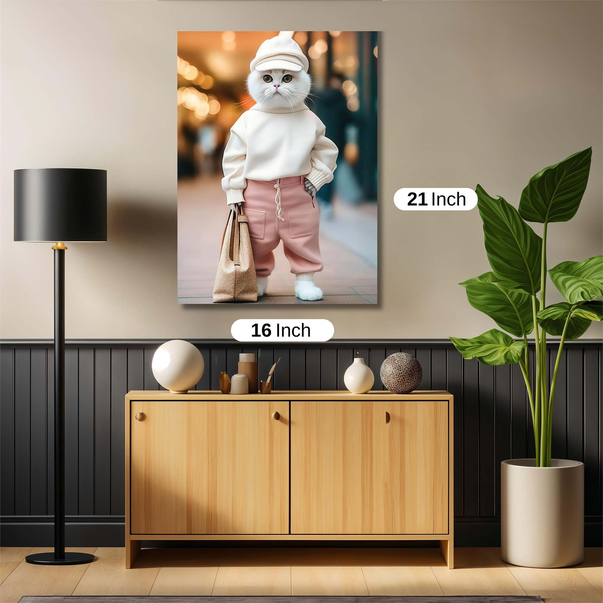 Cat Fashionista Safe Wall Magnetic / M