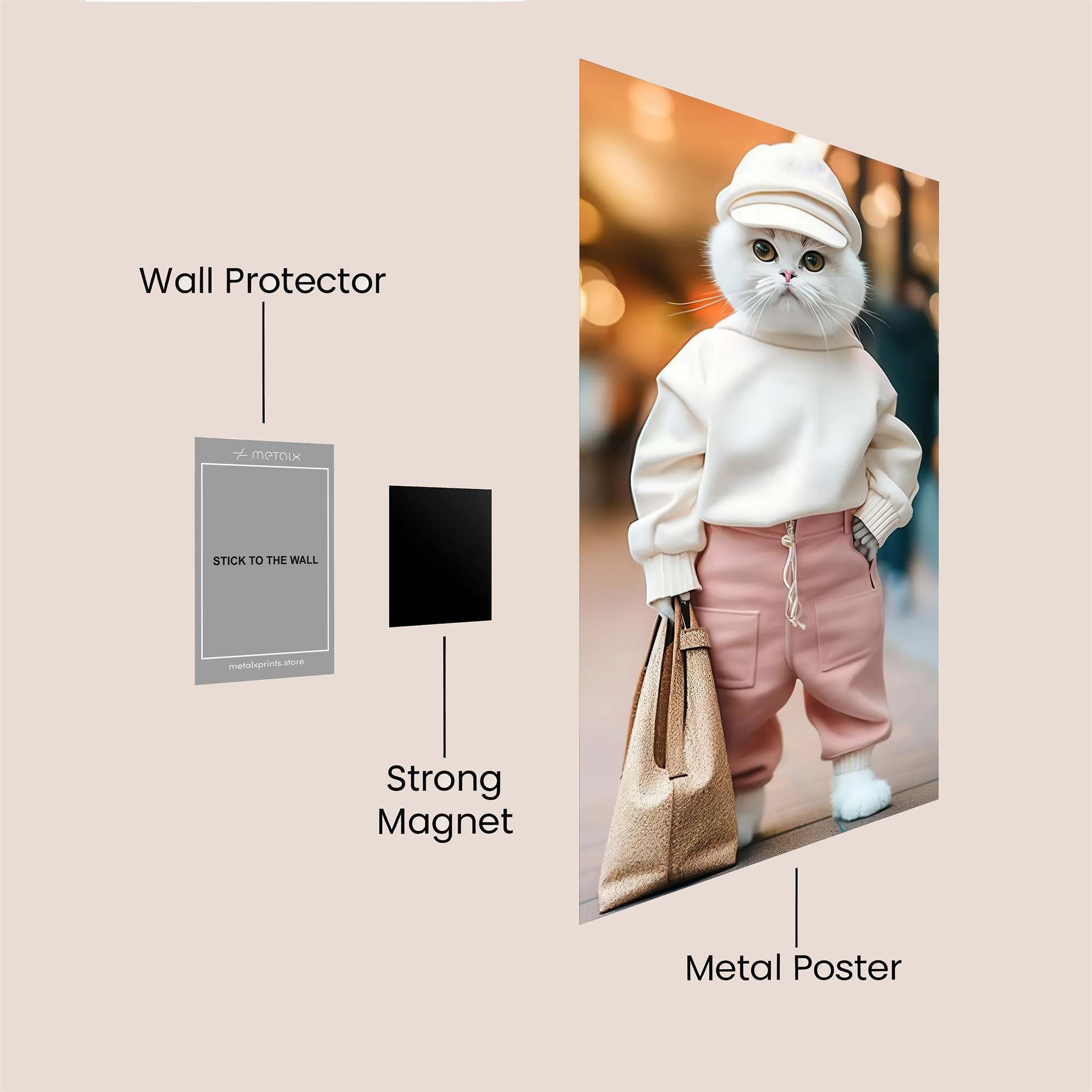 Cat Fashionista Safe Wall Magnetic / M