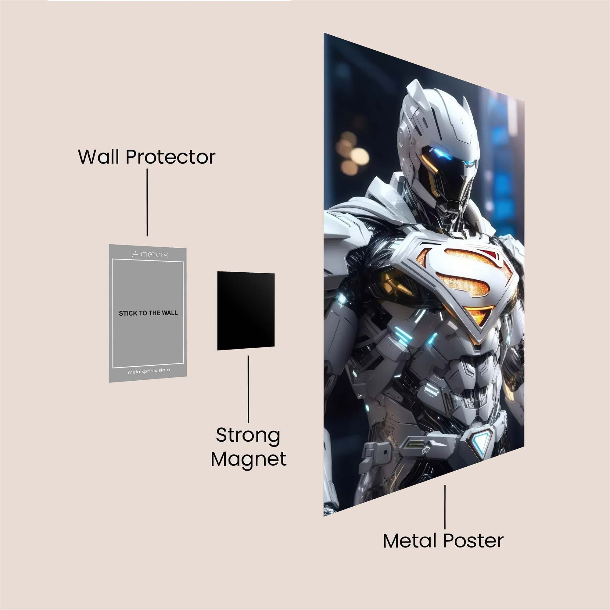 Superman Futuristic Safe Wall Magnetic / M