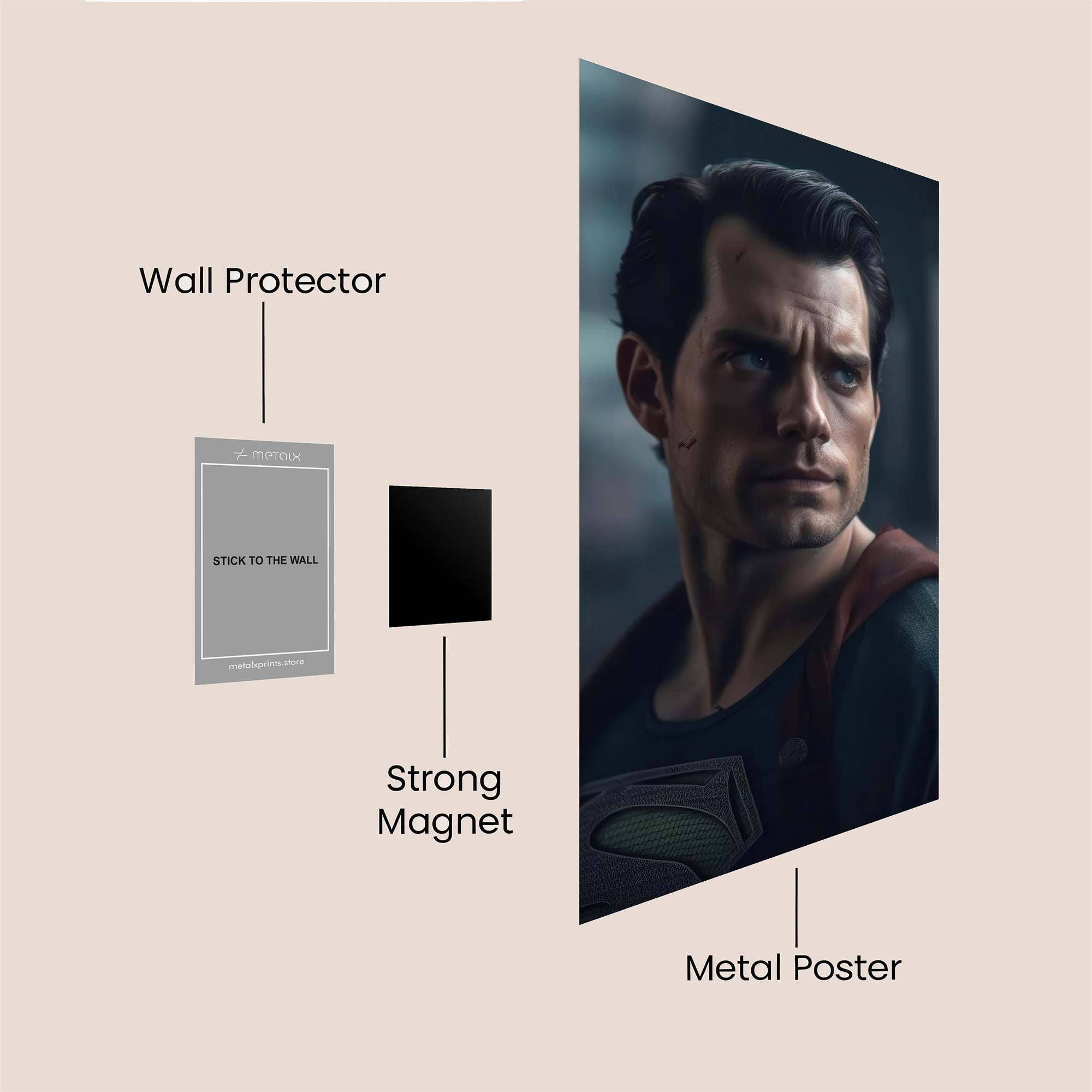 Superman Brooding Safe Wall Magnetic / M