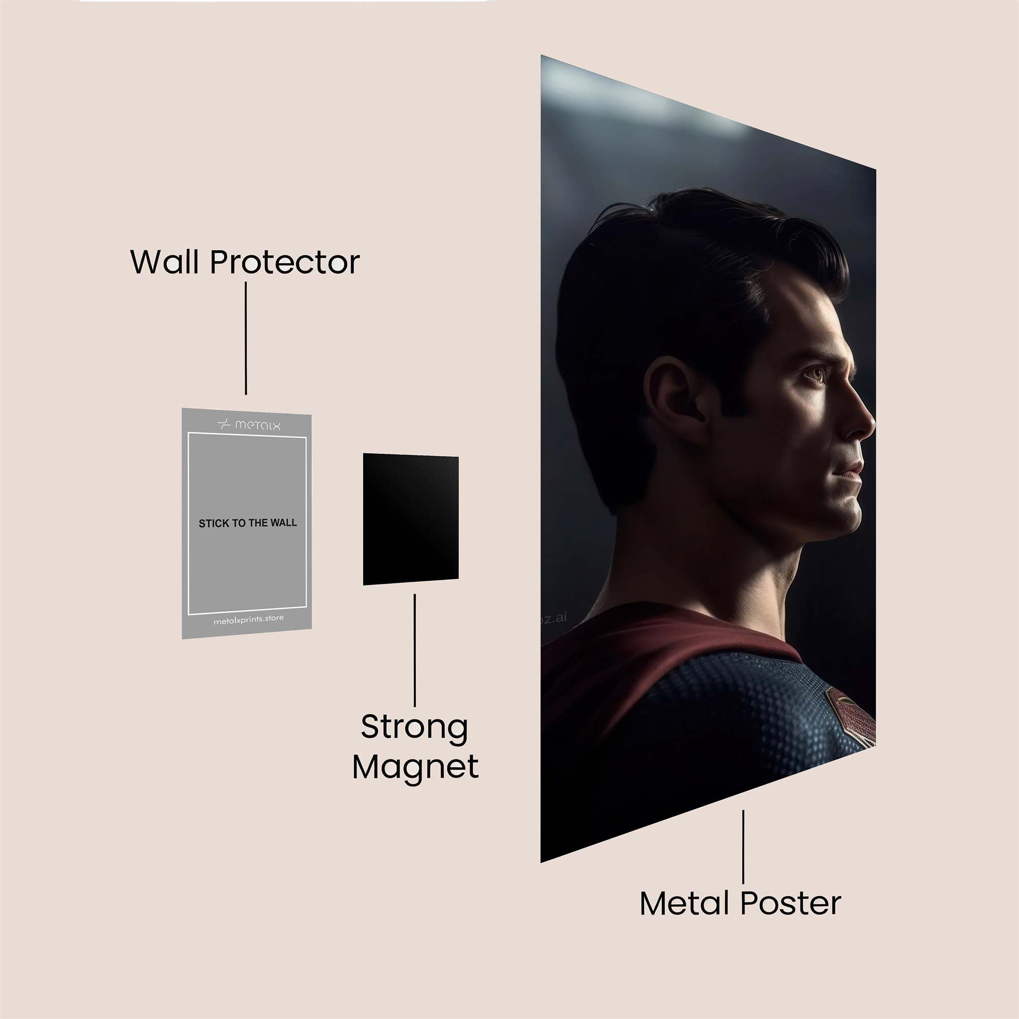 Superman Reflective Safe Wall Magnetic / M
