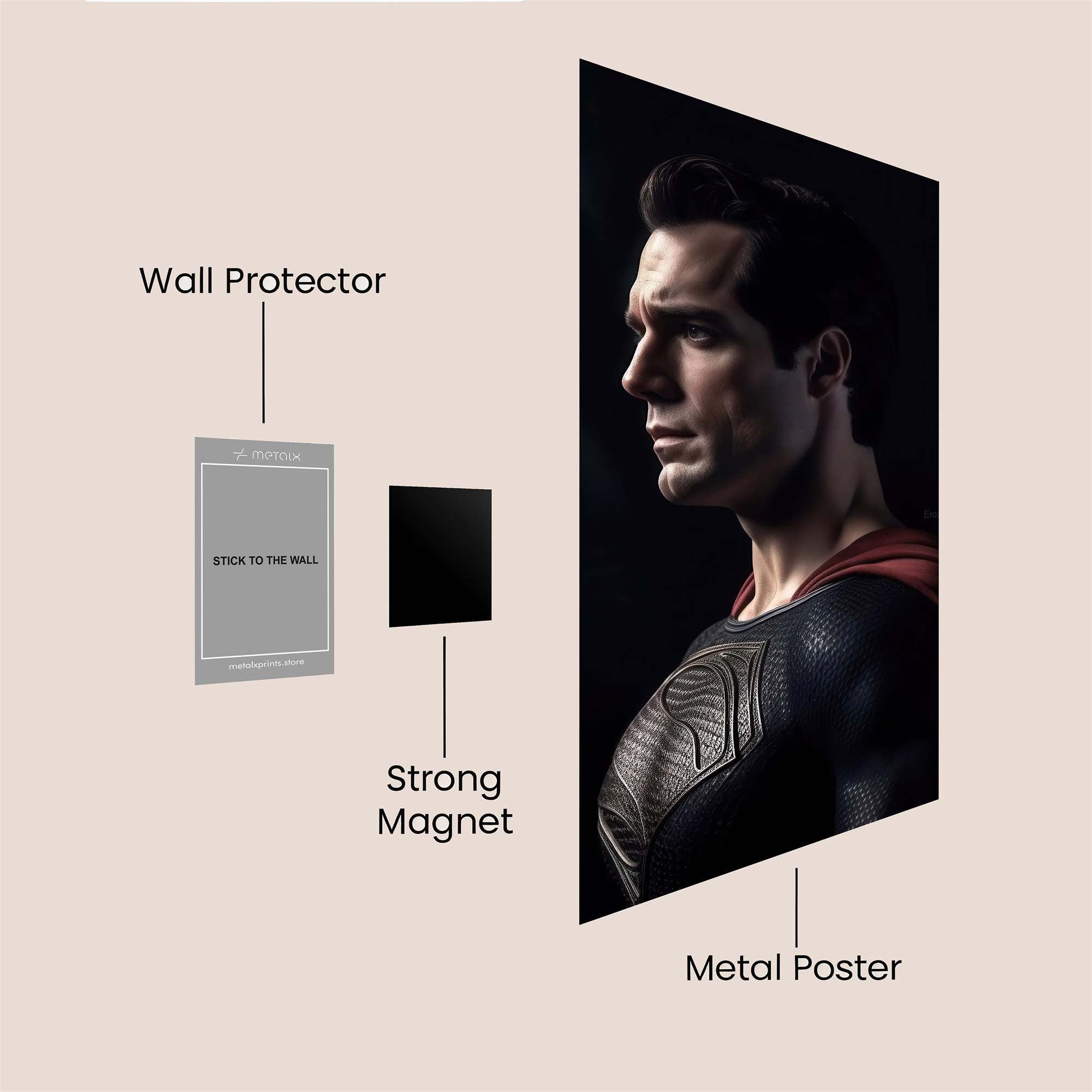 Superman Brooding Safe Wall Magnetic / M
