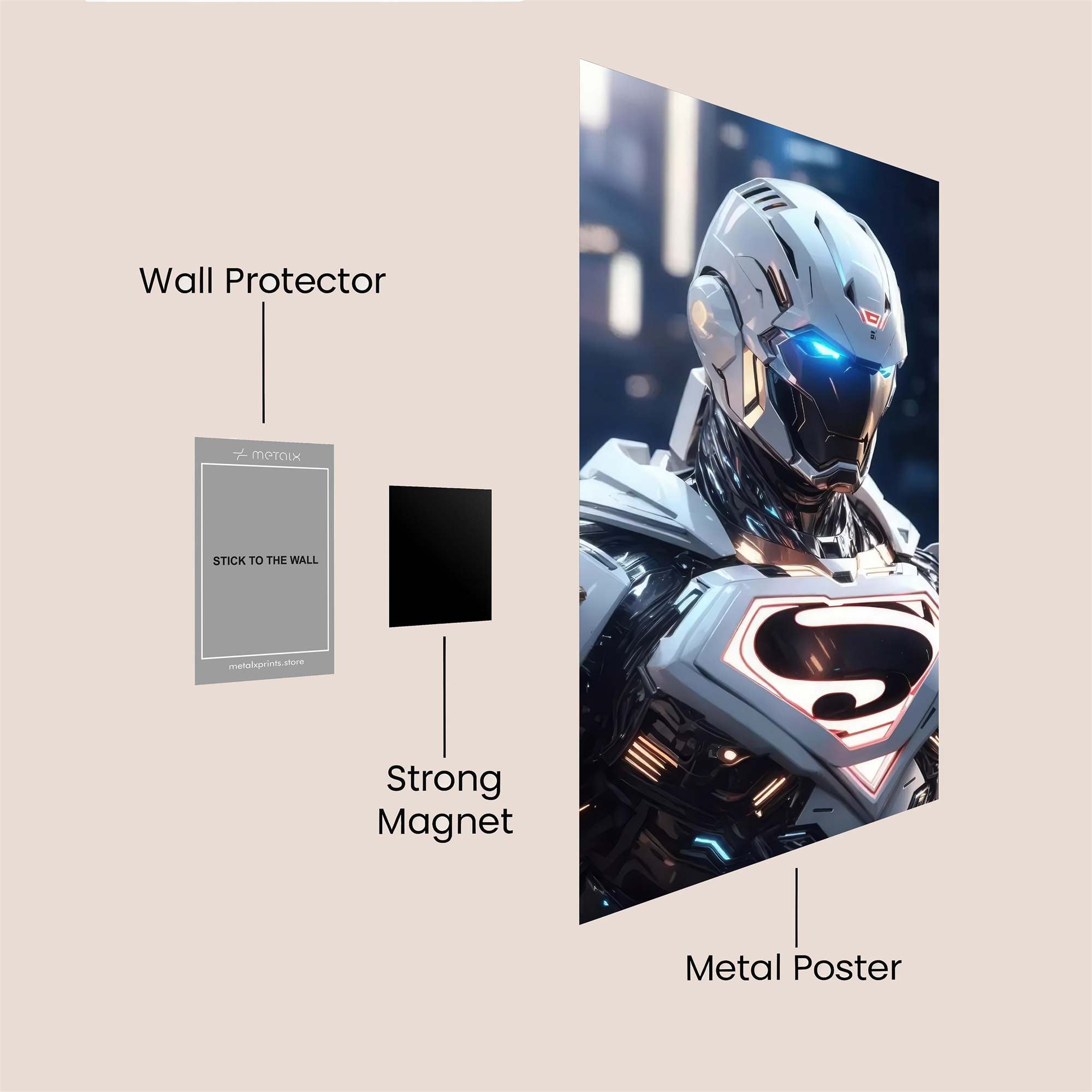 Superman Futuristic Safe Wall Magnetic / M