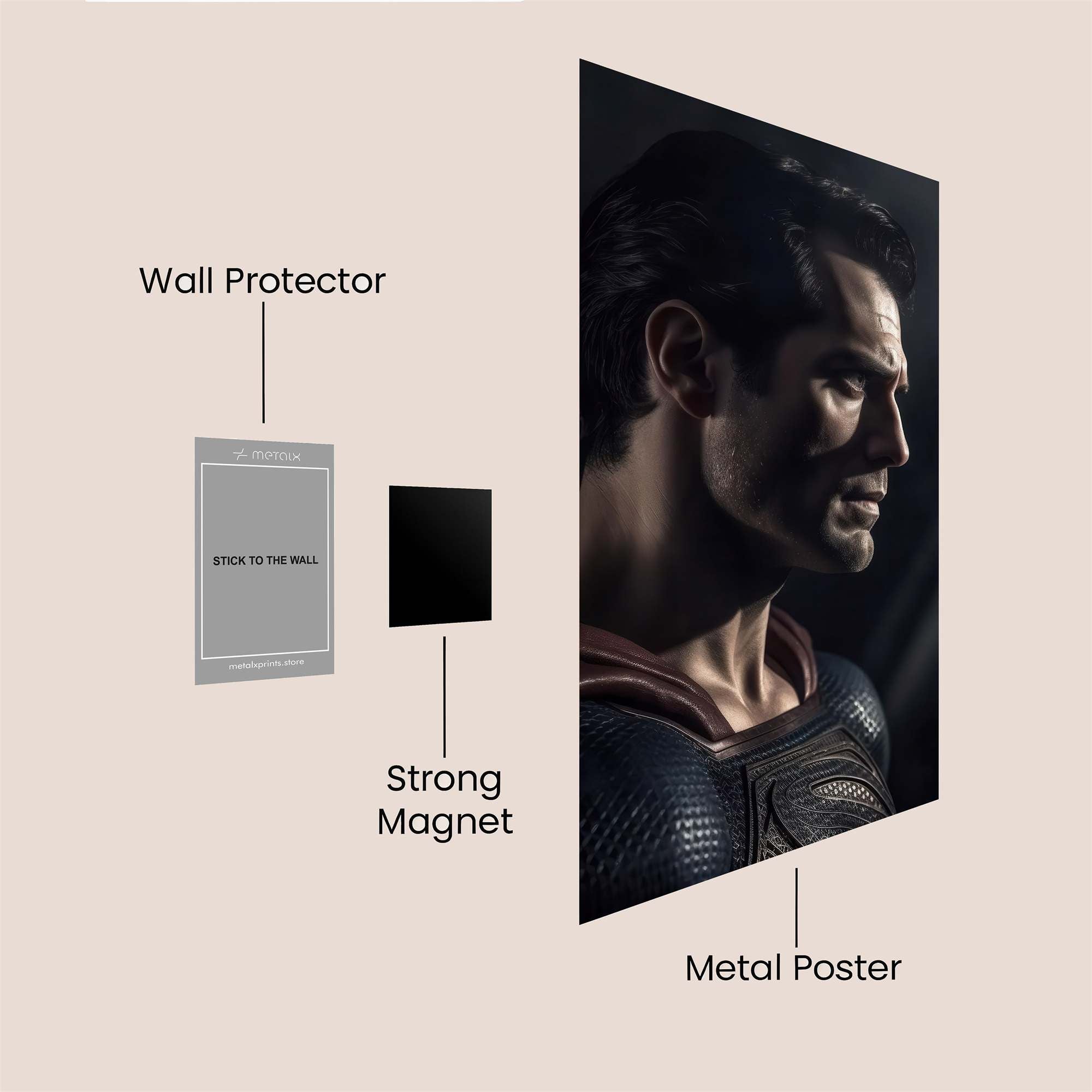 Superman Somber Safe Wall Magnetic / M