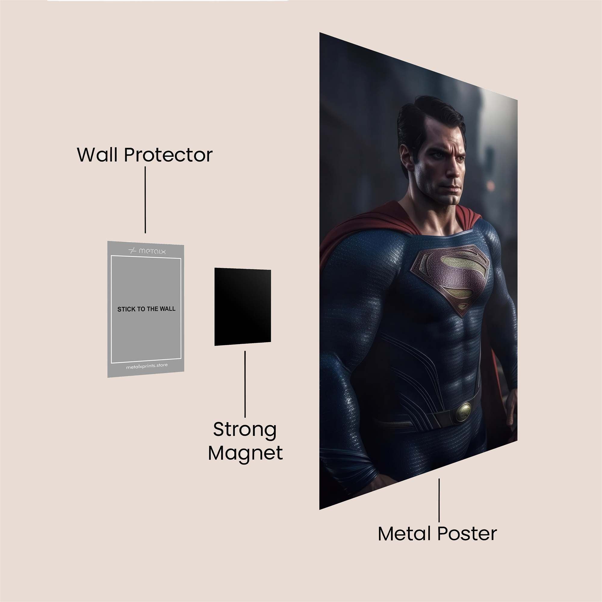 Superman Somber Safe Wall Magnetic / M
