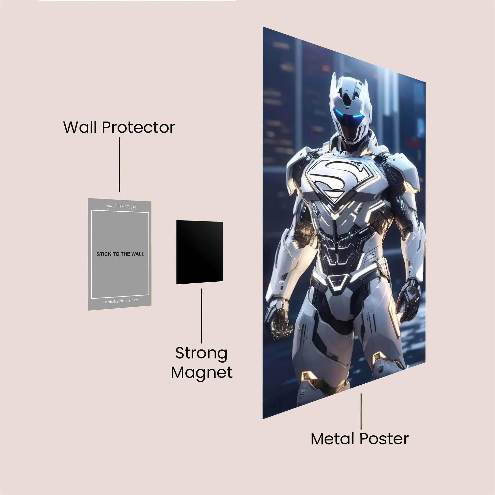 Superman Cybernetic Safe Wall Magnetic / M