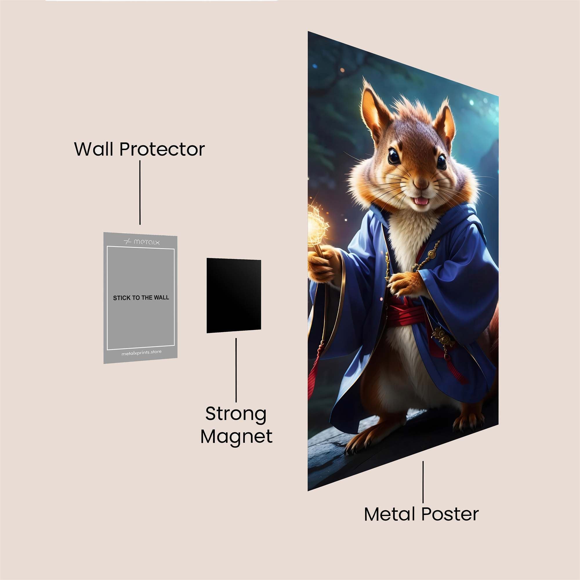 Sorcerer Squirrel Safe Wall Magnetic / M