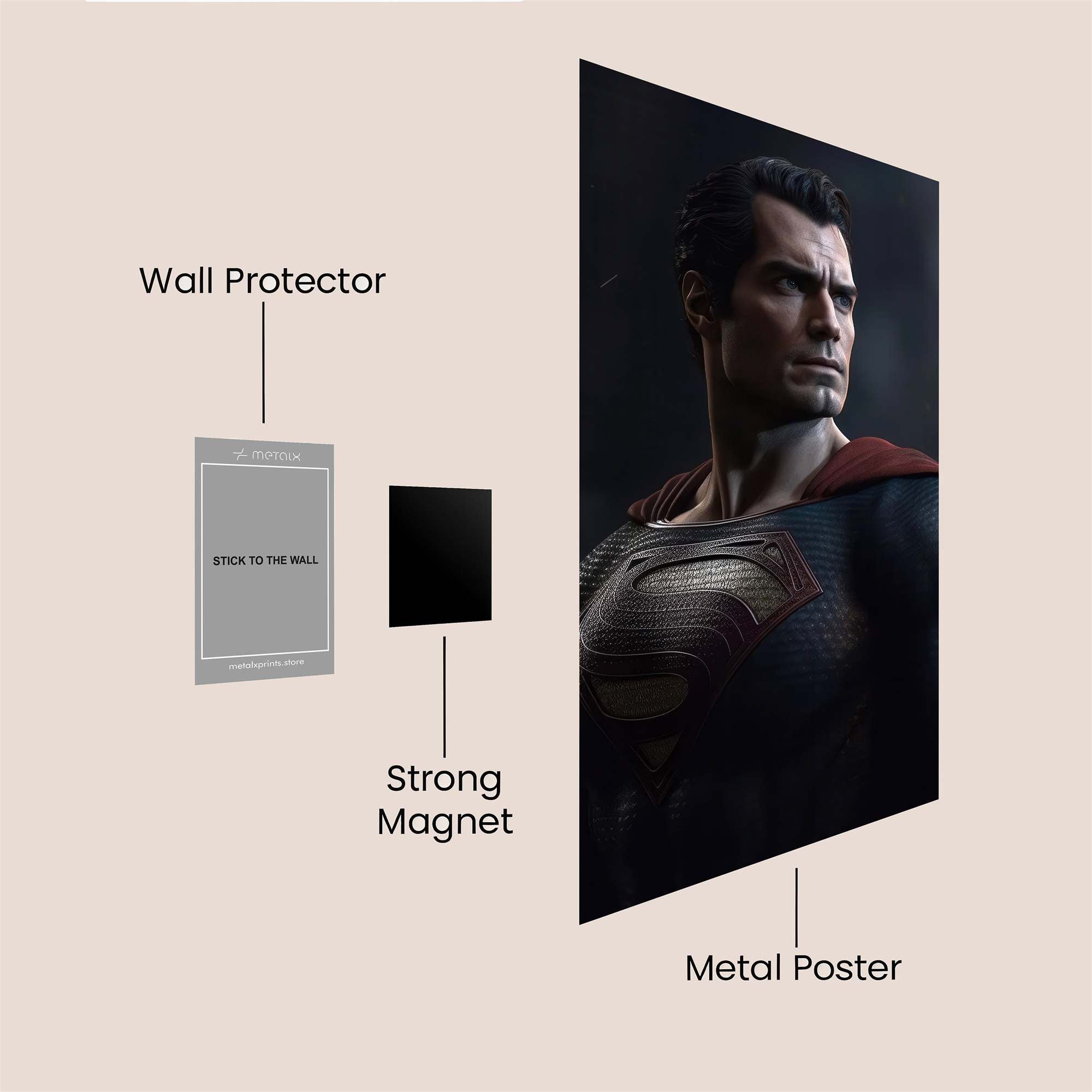 Superman Brooding Safe Wall Magnetic / M