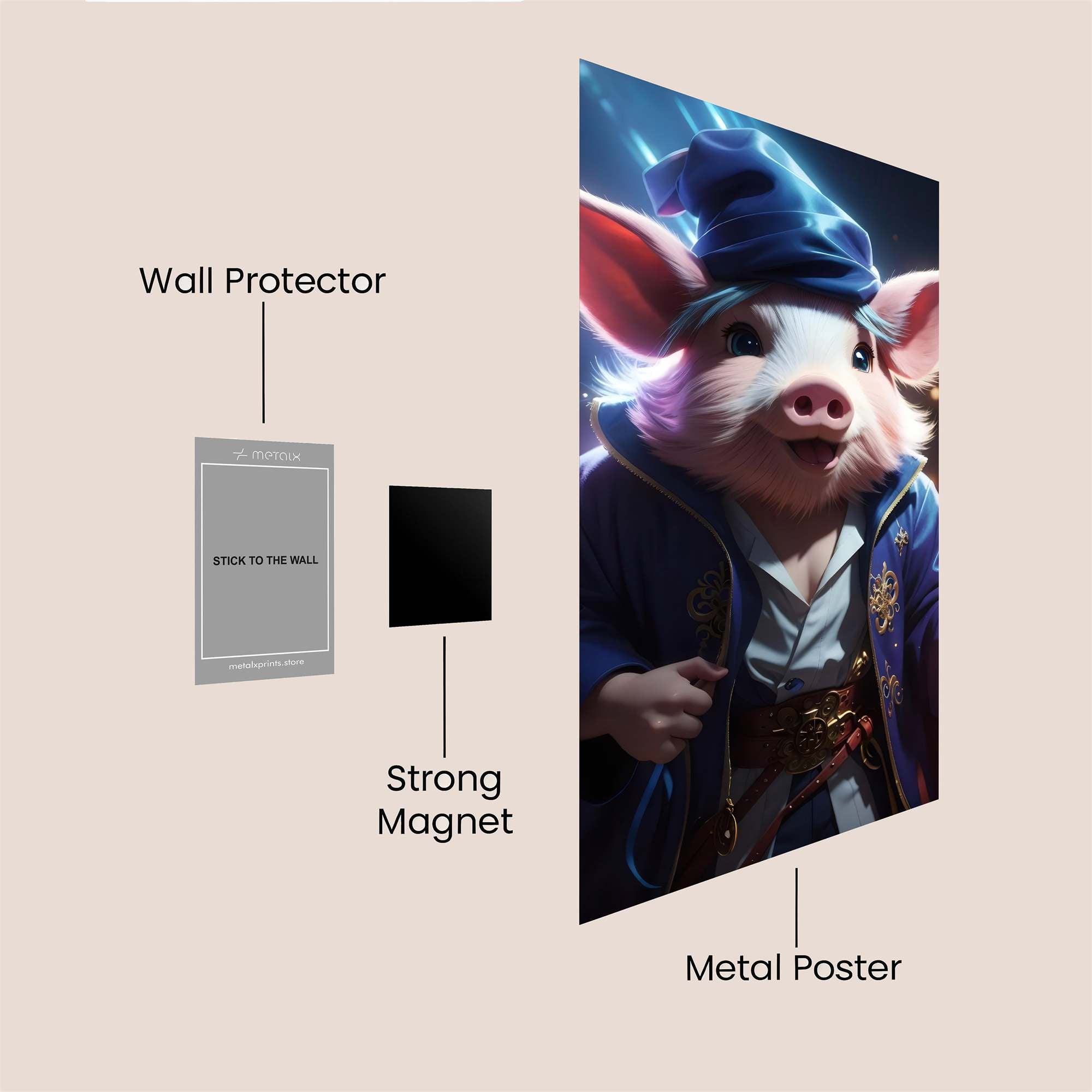 Pig Wizard Safe Wall Magnetic / M