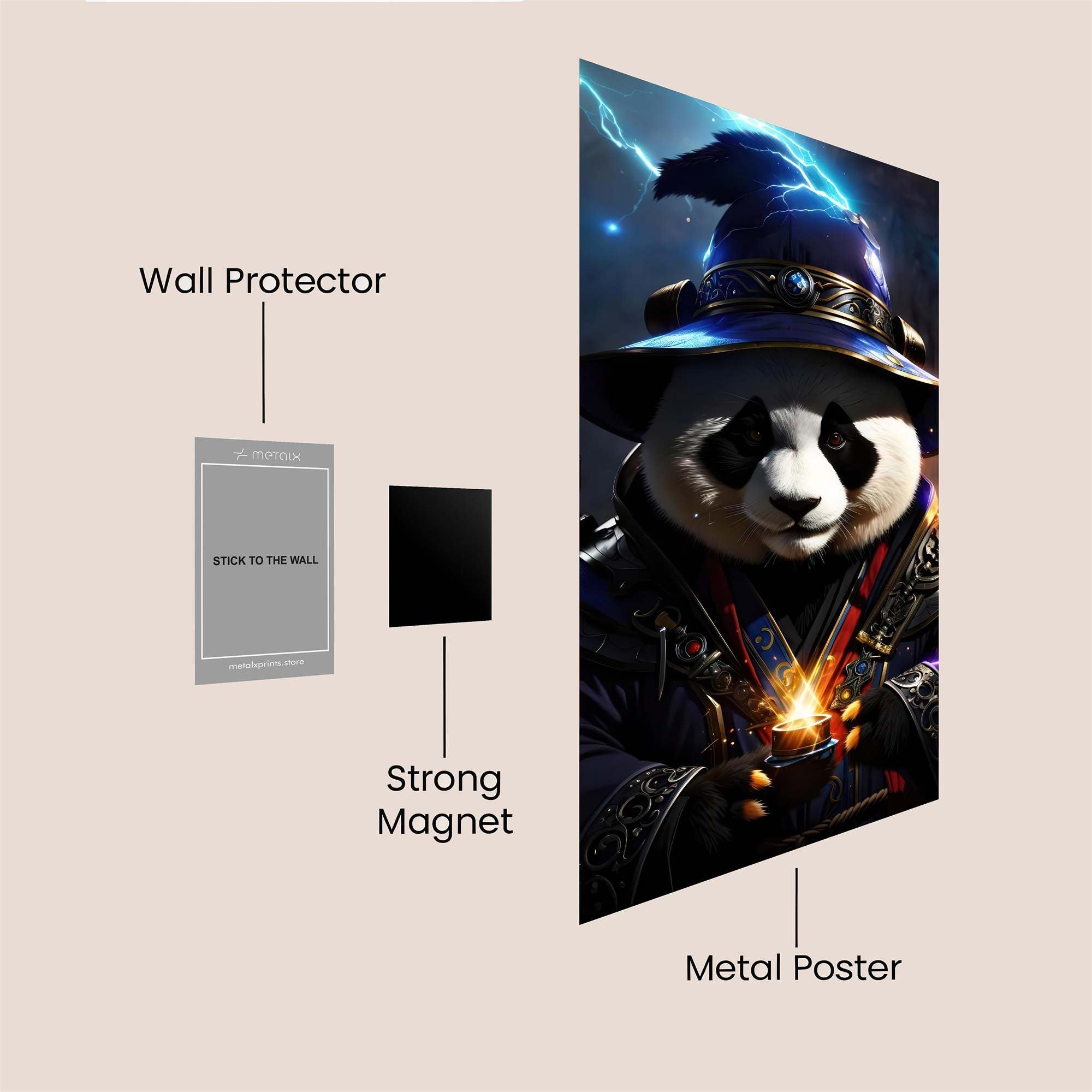Panda Sorcerer Safe Wall Magnetic / M