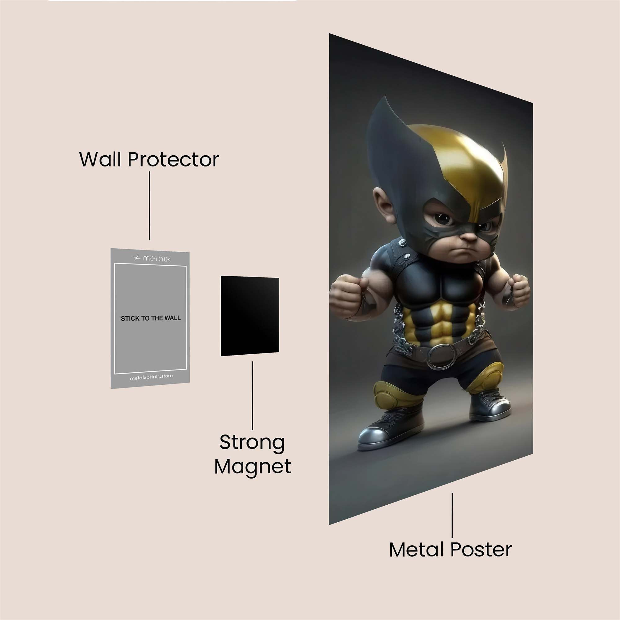 Wolverine Whimsy Safe Wall Magnetic / M