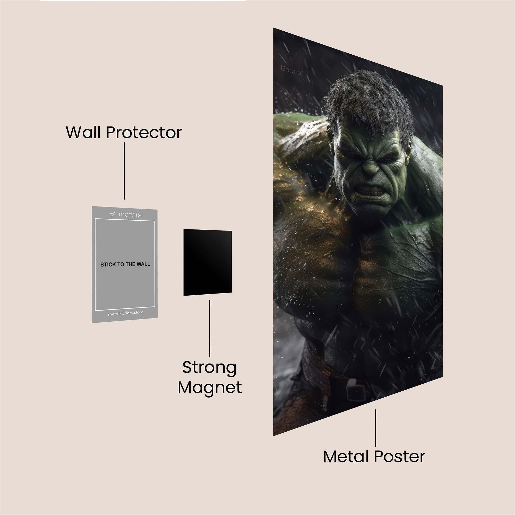 Hulk Ferocious Safe Wall Magnetic / M